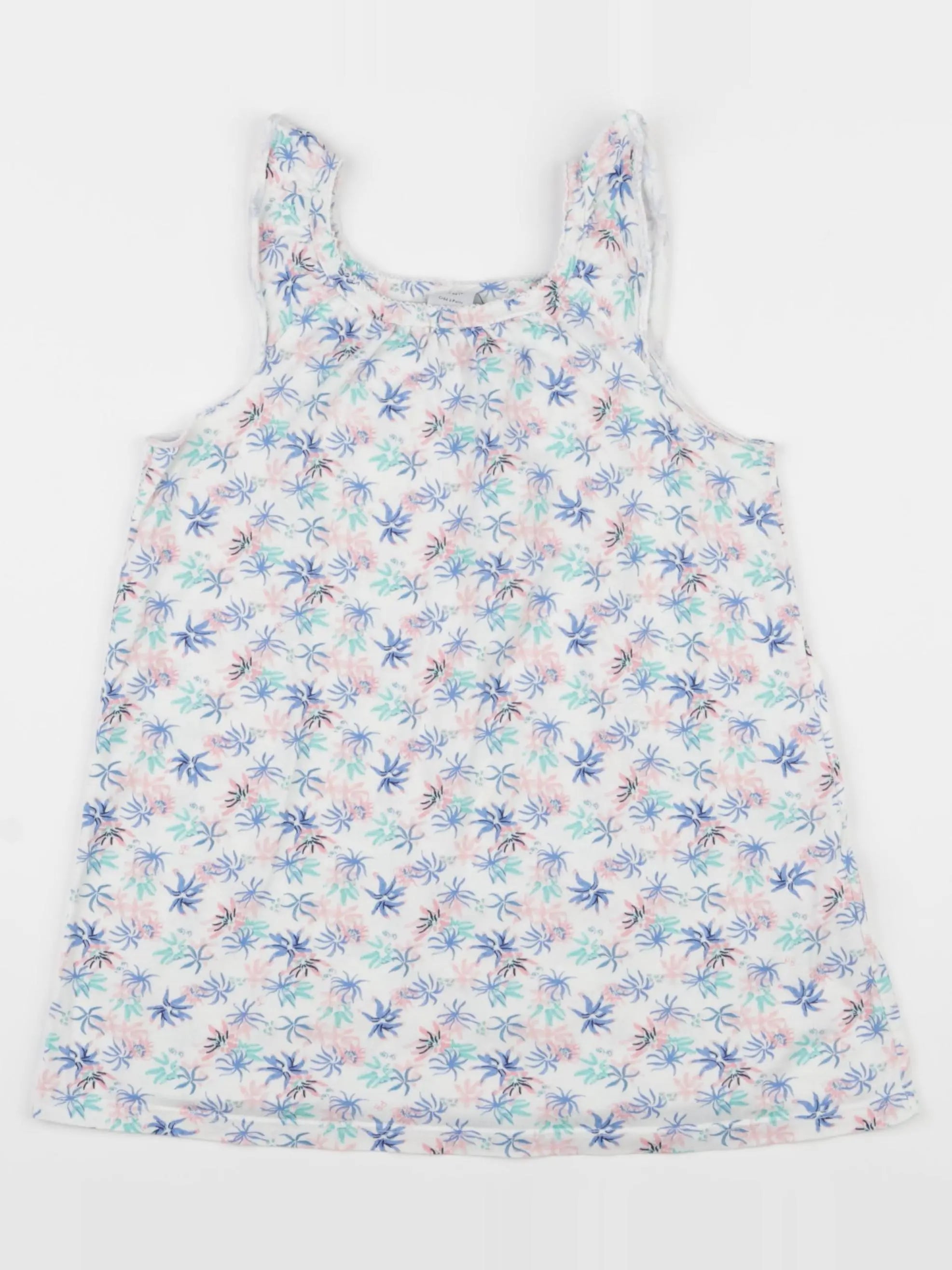 Petit Bateau - chemise de nuit coton blanc, bleu - 3 ans