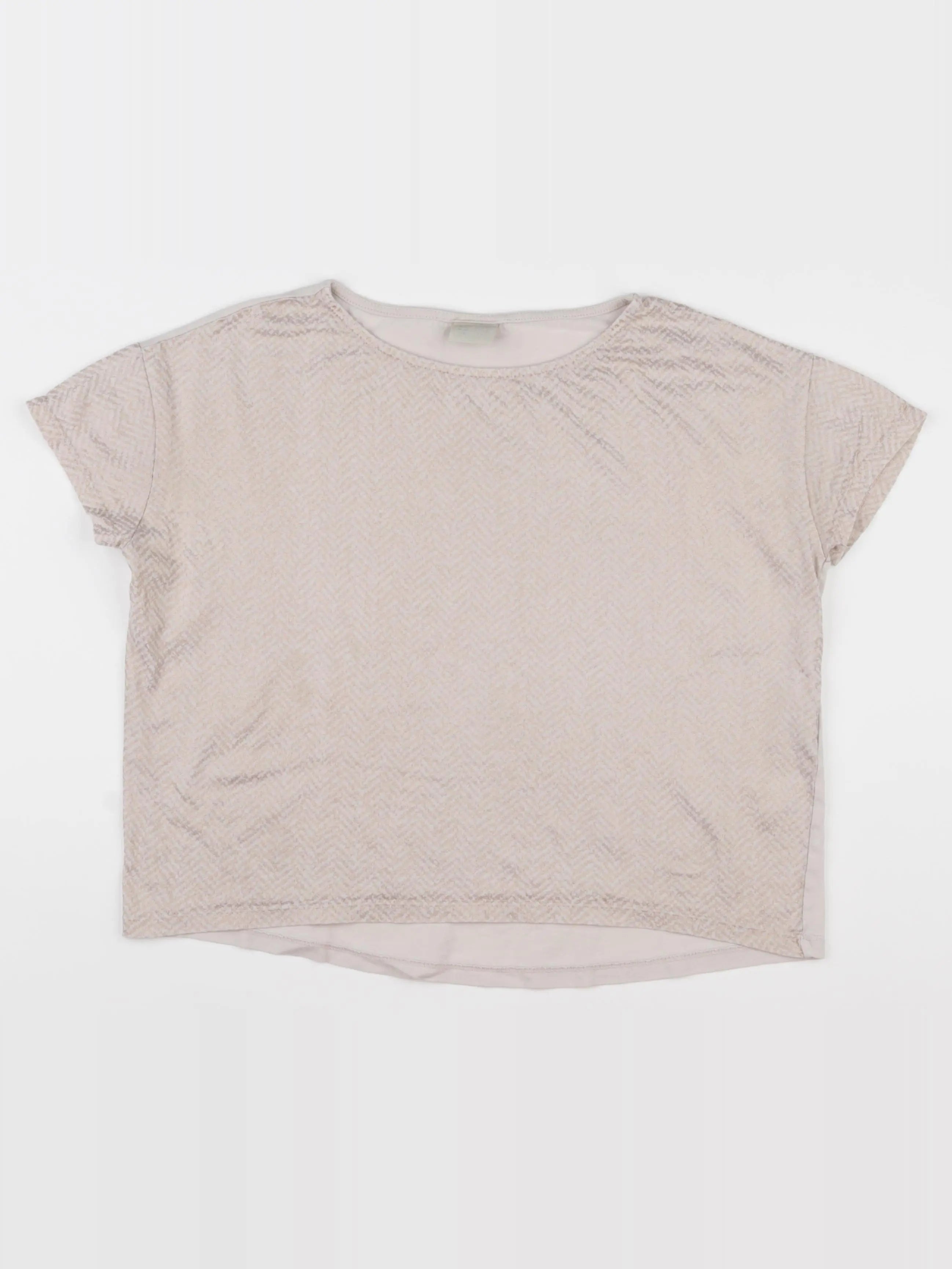 Zara - tee-shirt beige, bronze - 11/12 ans