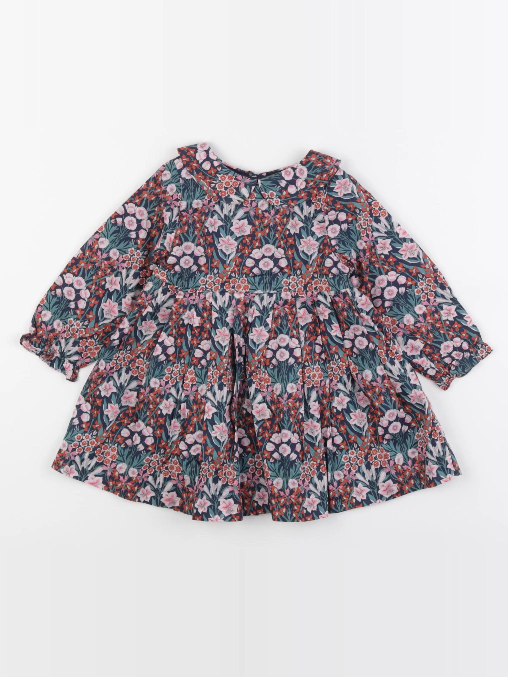 Jacadi - robe liberty multicolore - 12 mois