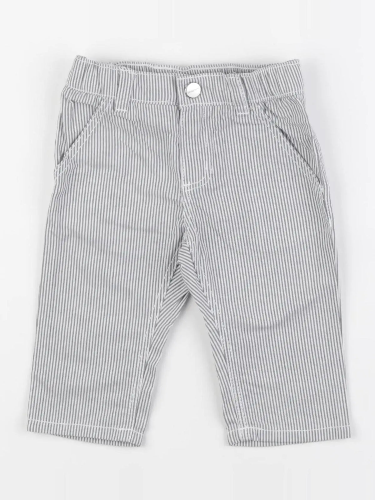 Jacadi - pantalon blanc, gris - 6 mois