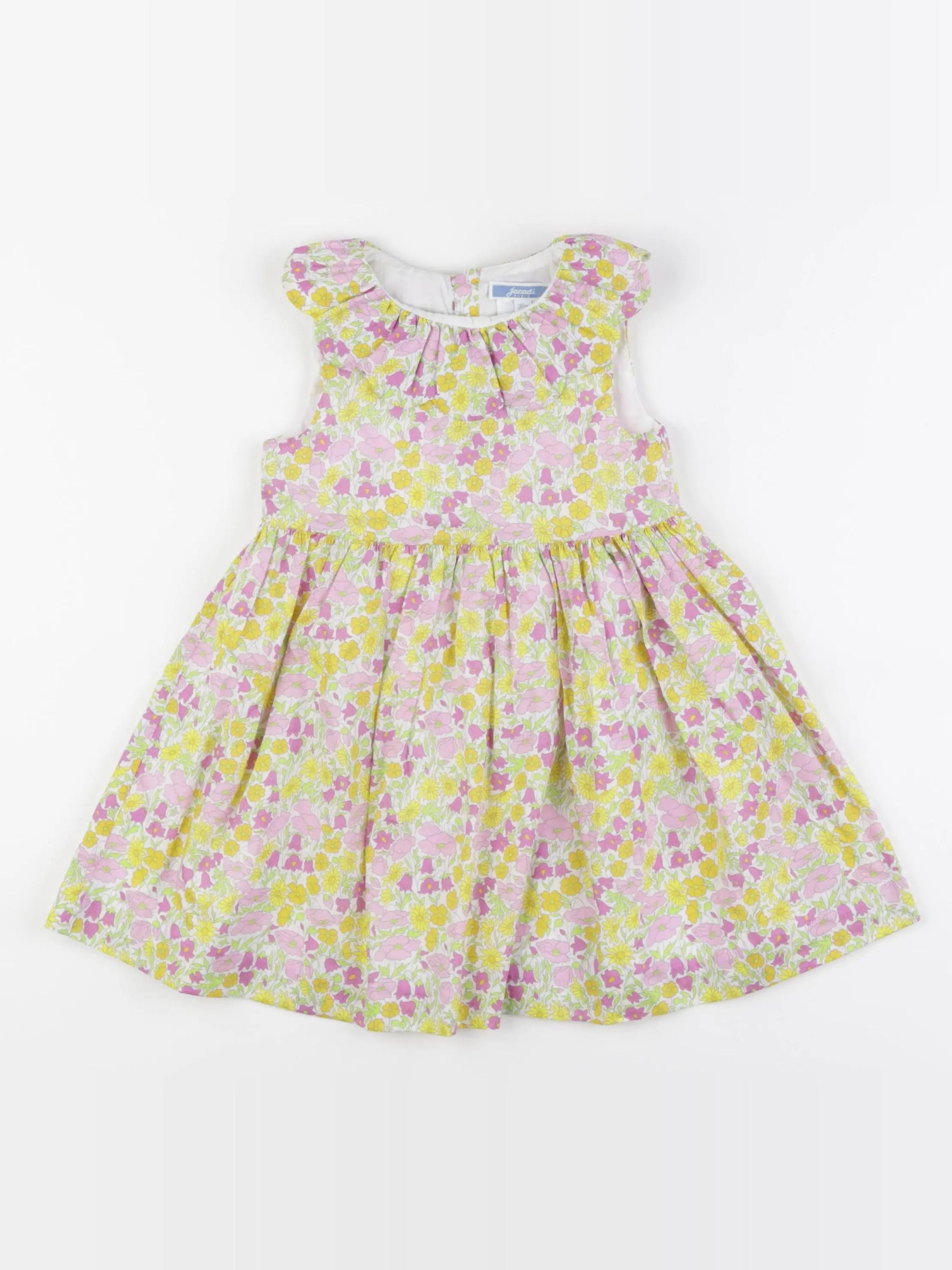 Jacadi - robe liberty jaune, rose - 36 mois