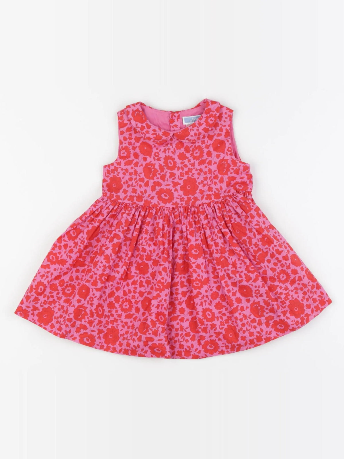 Jacadi - robe liberty rose, rouge - 12 mois