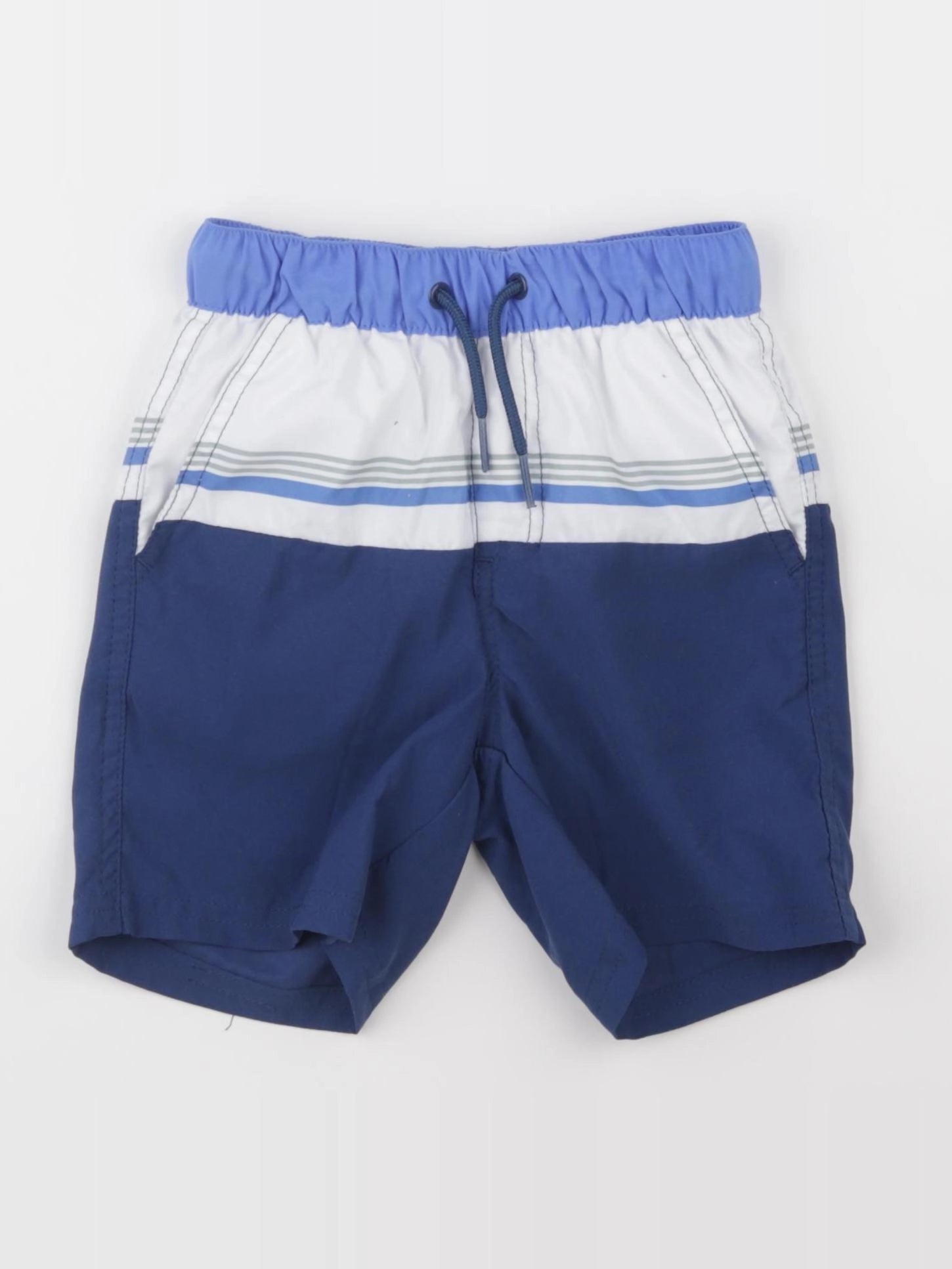 Vertbaudet - maillot de bain bleu, blanc - 2 ans