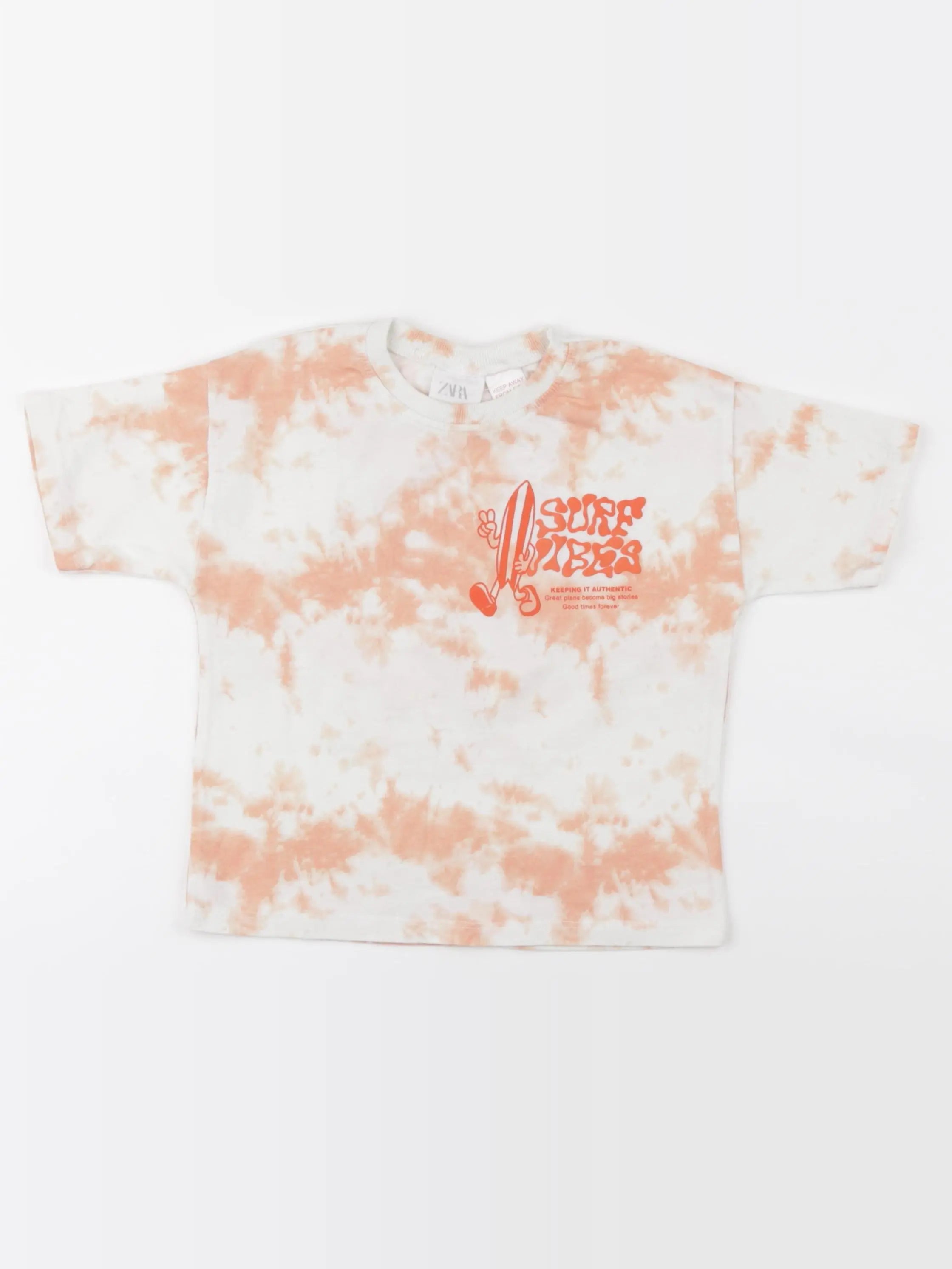 Zara - tee-shirt imprimé au dos orange - 9/12 mois