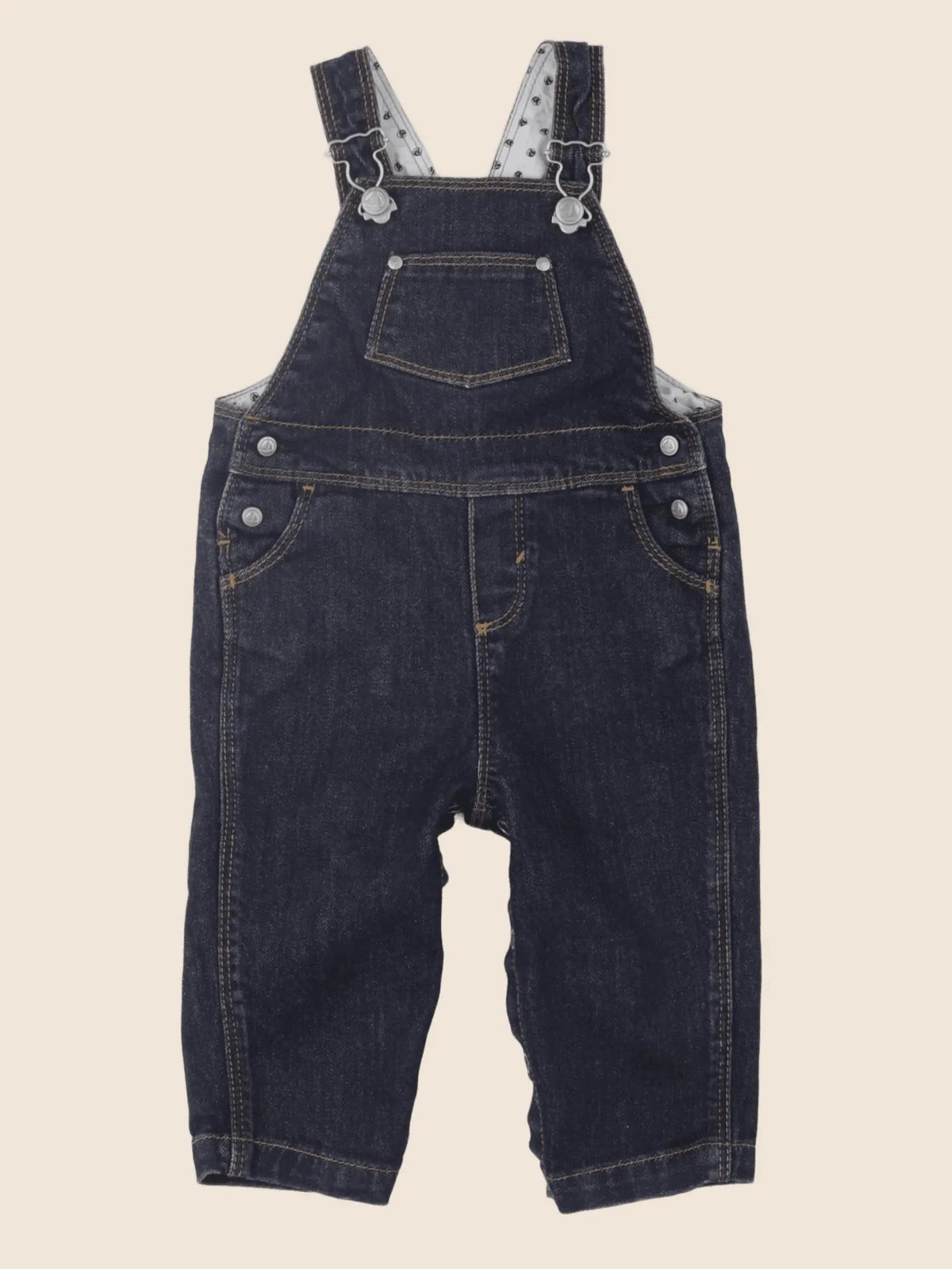 Petit Bateau - salopette bleu - 6 mois