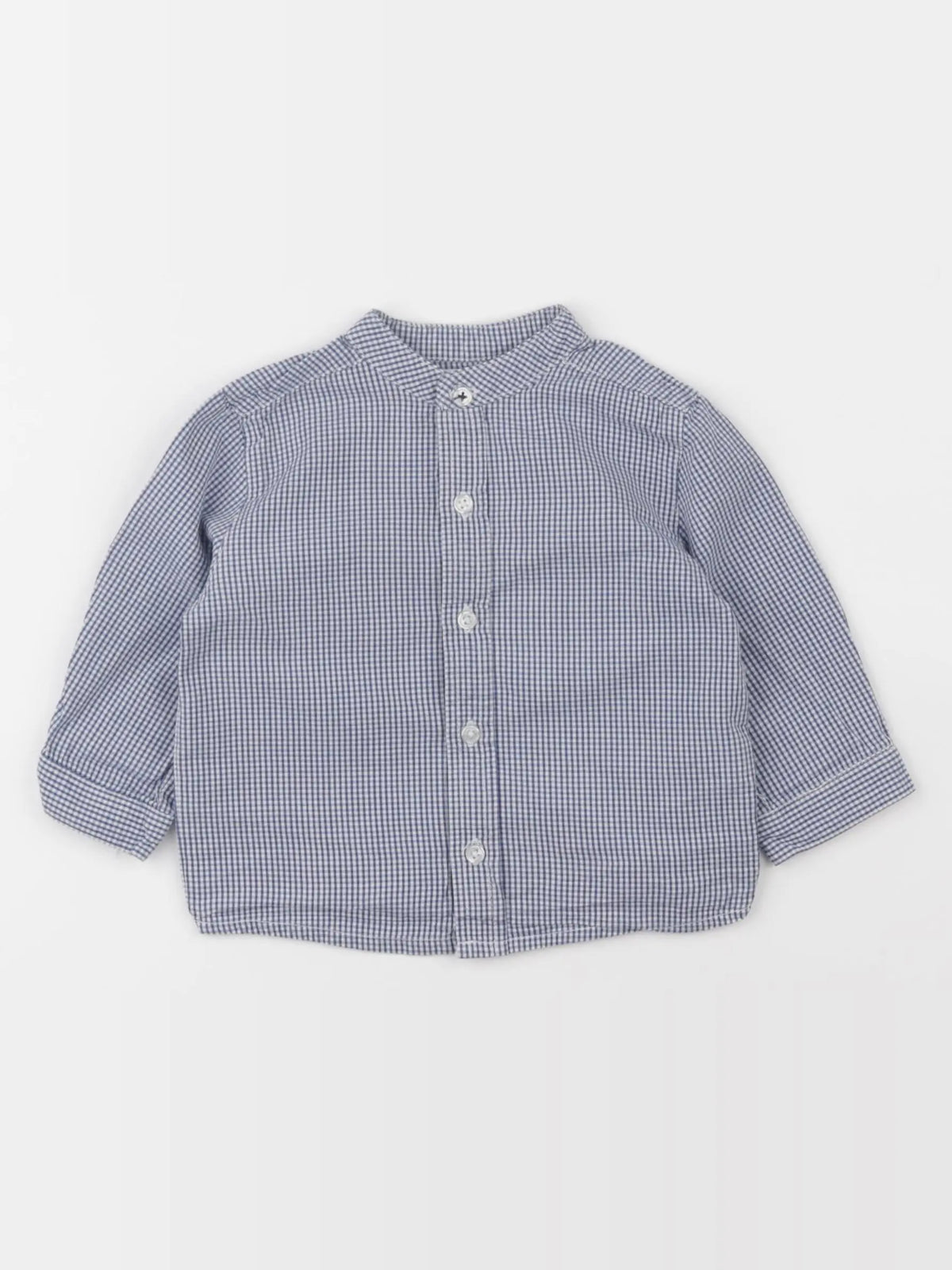 Boutchou - chemise blanc, bleu - 6 mois
