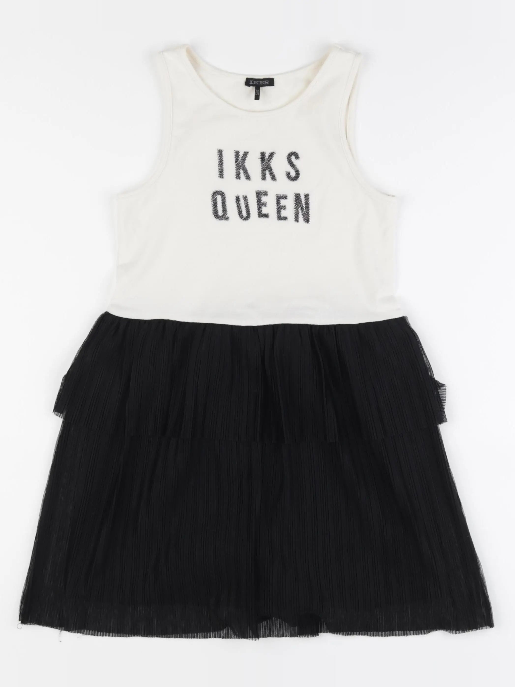 IKKS - robe beige, noir - 8 ans