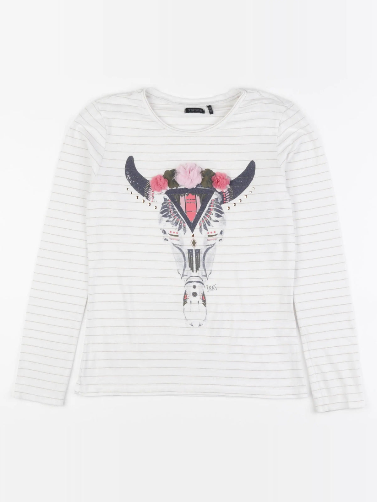 IKKS - tee-shirt blanc, or - 10 ans