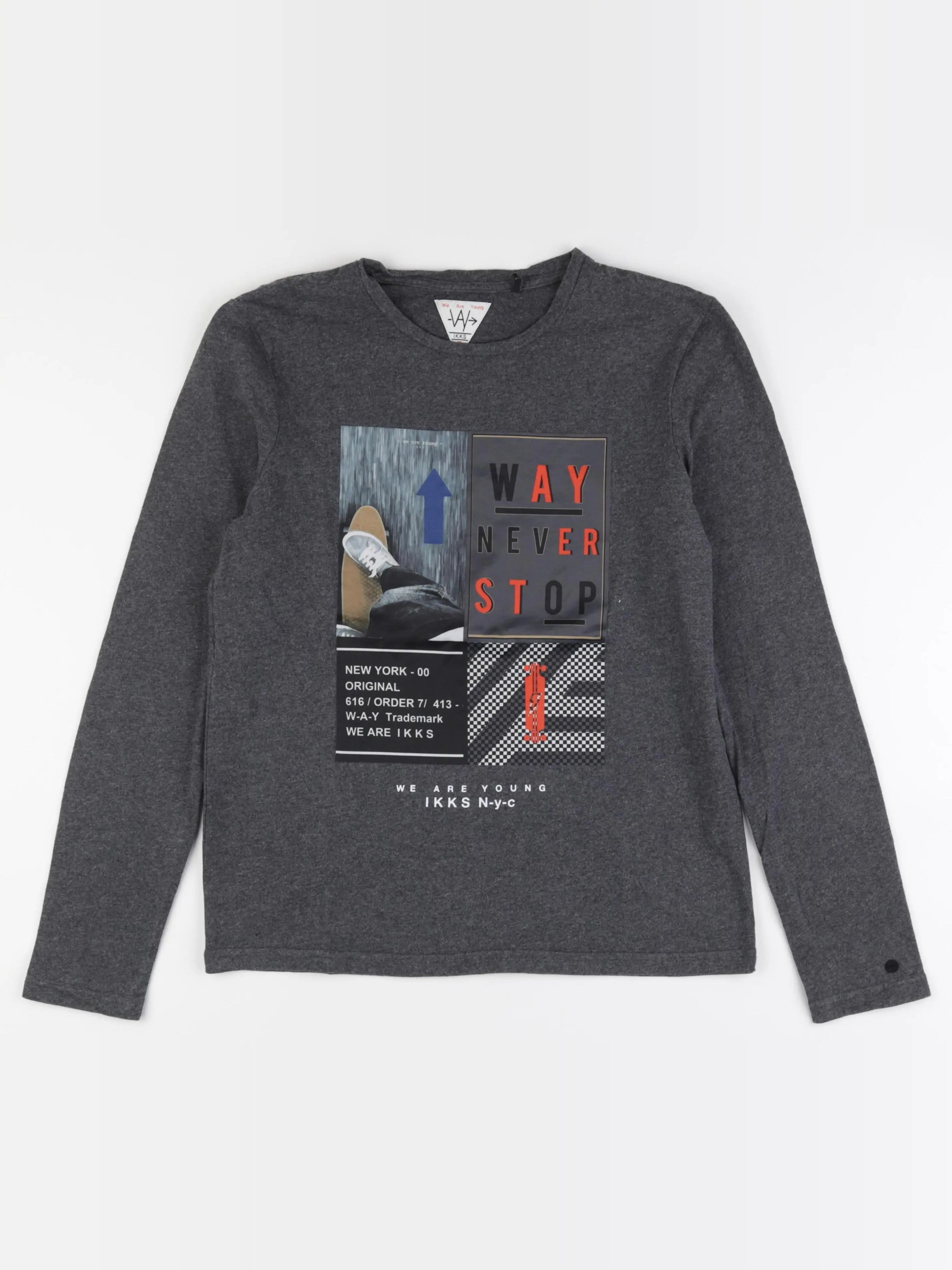 IKKS - tee-shirt gris - 14 ans