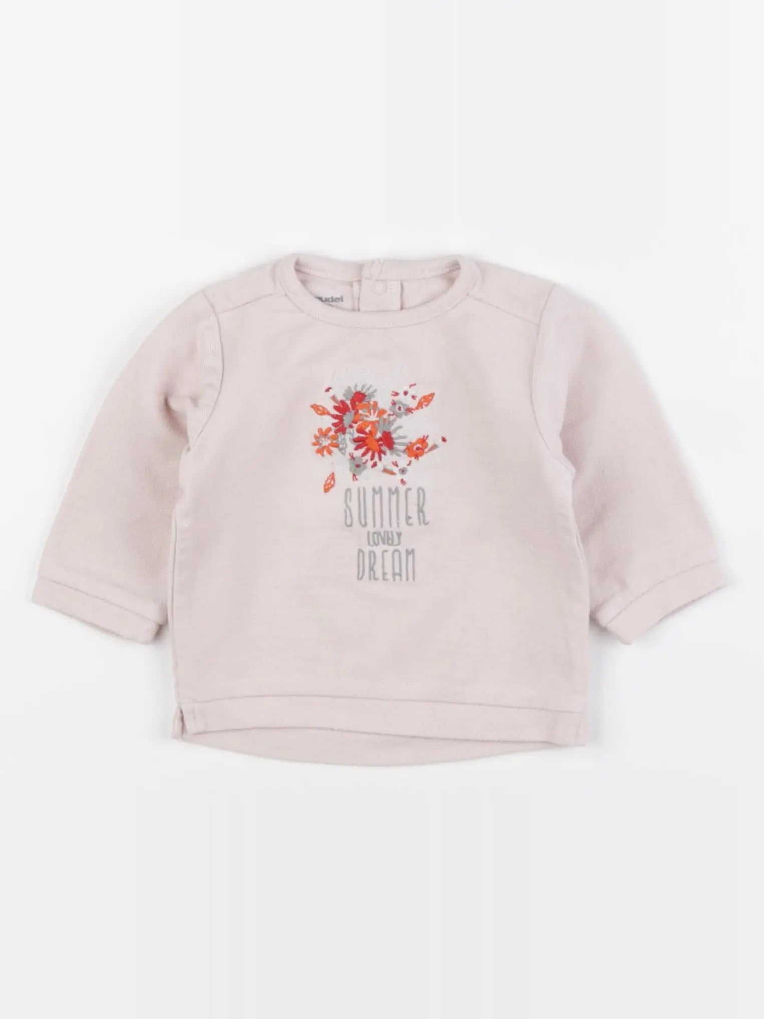 Vertbaudet - sweat rose - 3 mois