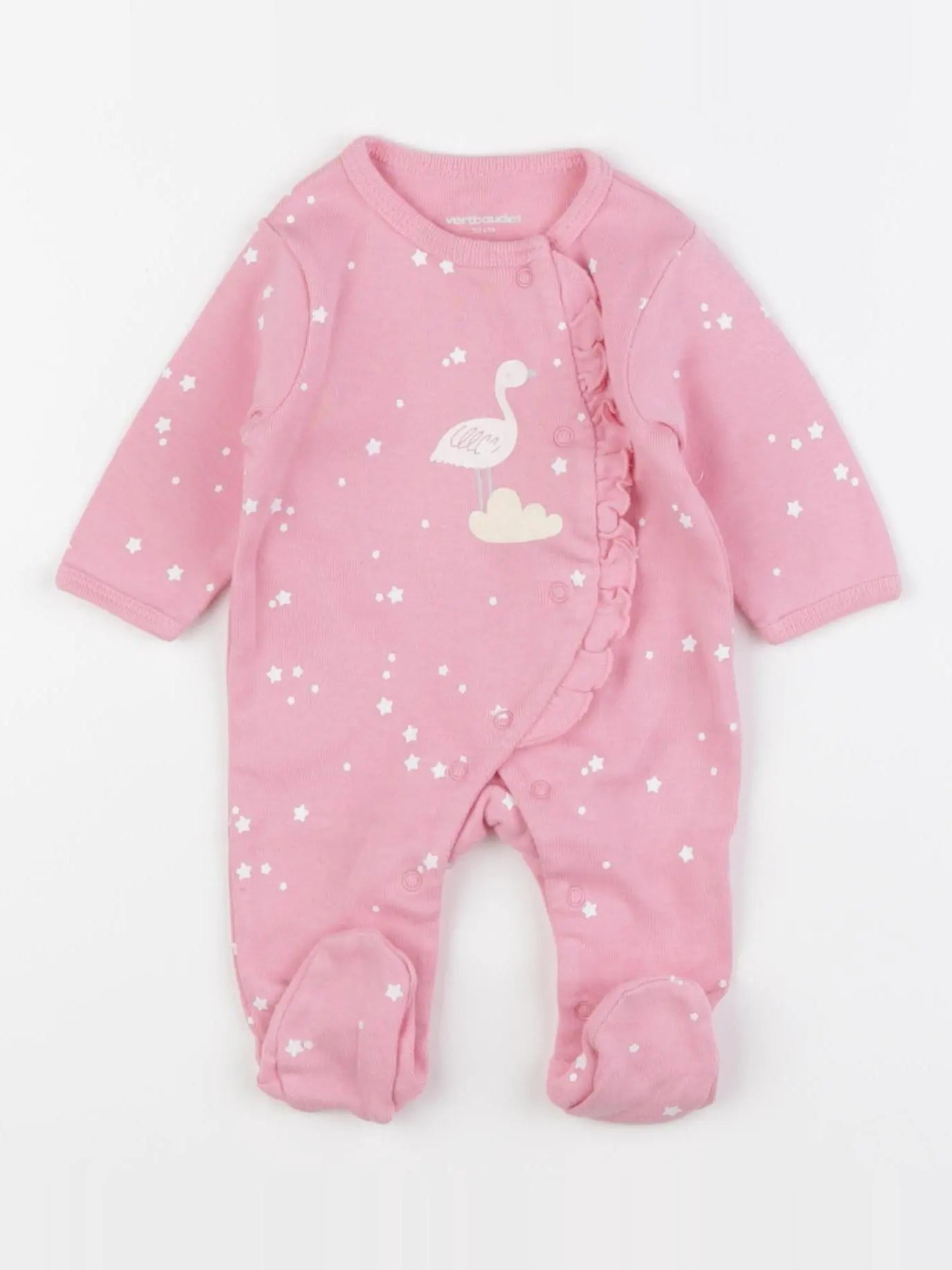 Vertbaudet - pyjama coton rose - 0 mois