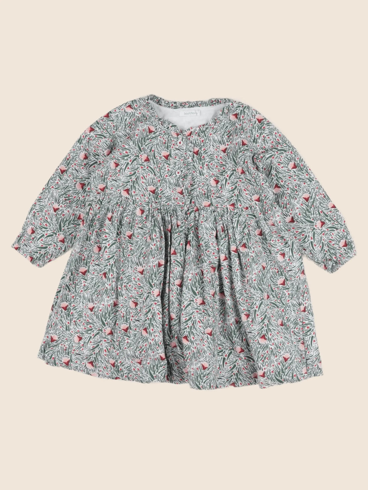 Boutchou - robe vert, rouge - 18 mois
