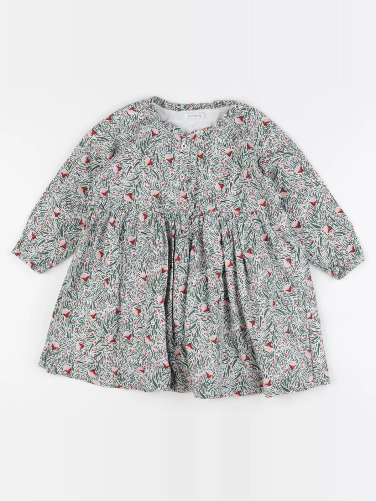 Boutchou - robe vert, rouge - 18 mois