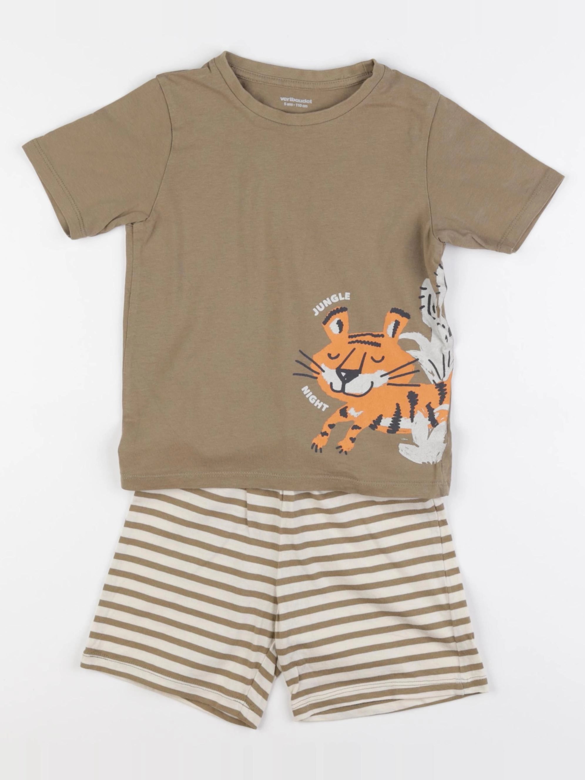 Vertbaudet - pyjama coton marron - 5 ans
