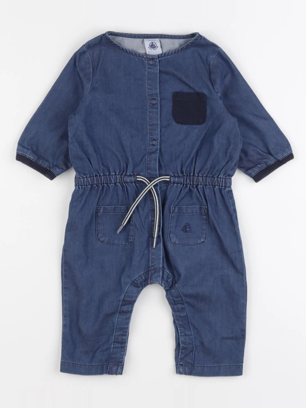 Petit Bateau - combinaison bleu - 3 mois