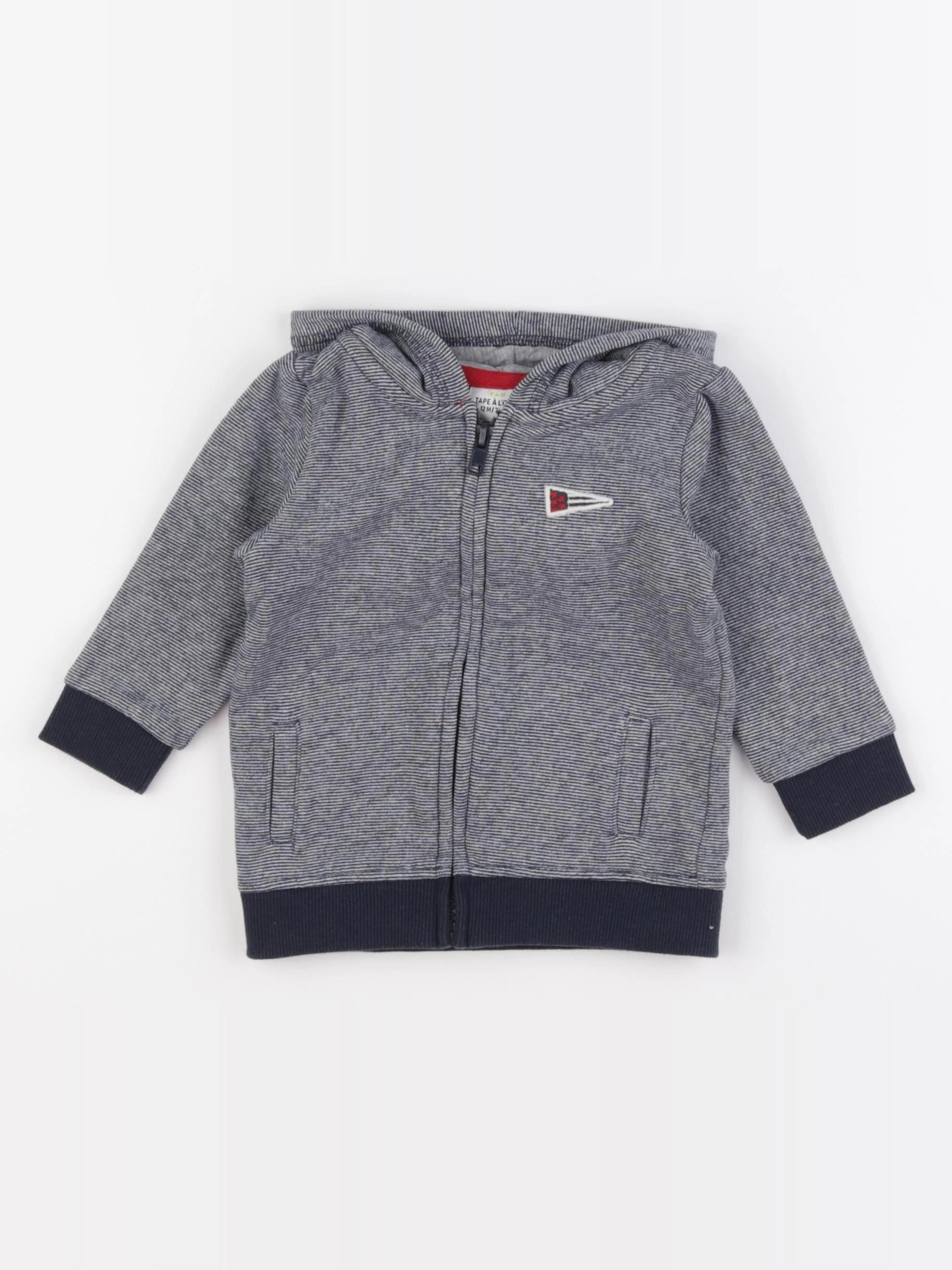 Tape à l'oeil - sweat bleu, blanc - 12 mois