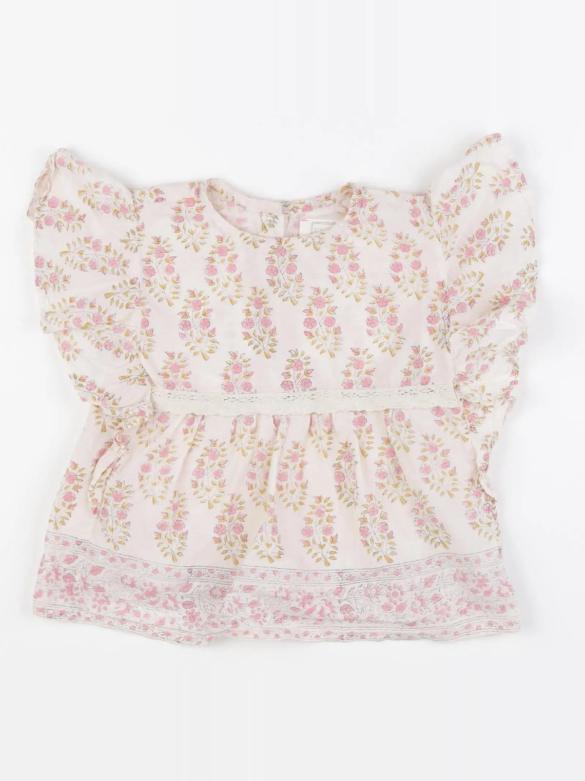 Bonheur du jour - blouse beige, rose - 2 ans