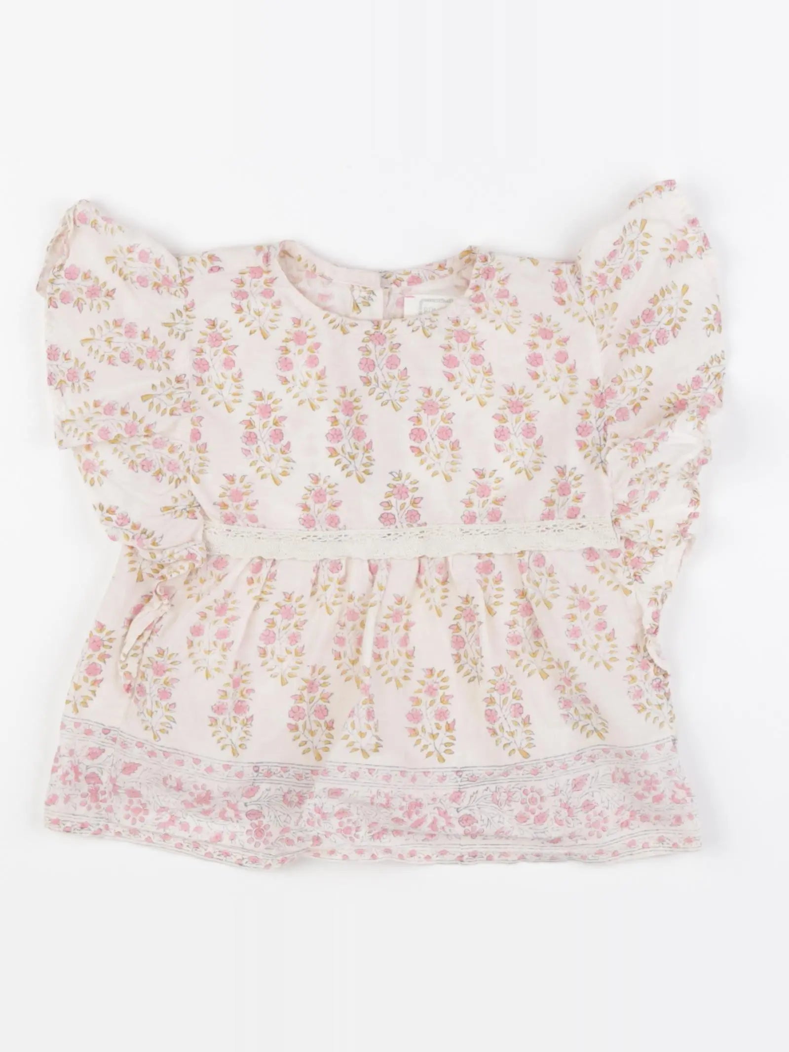 Bonheur du jour - blouse beige, rose - 2 ans