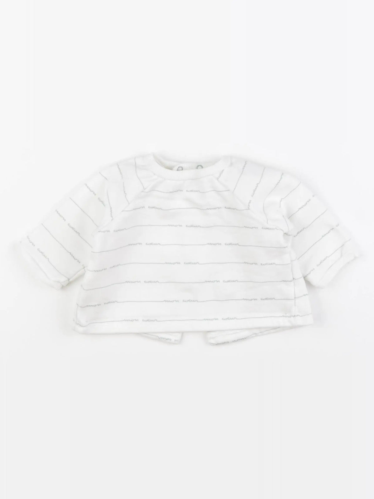 Boutchou - sweat blanc, vert - 3 mois
