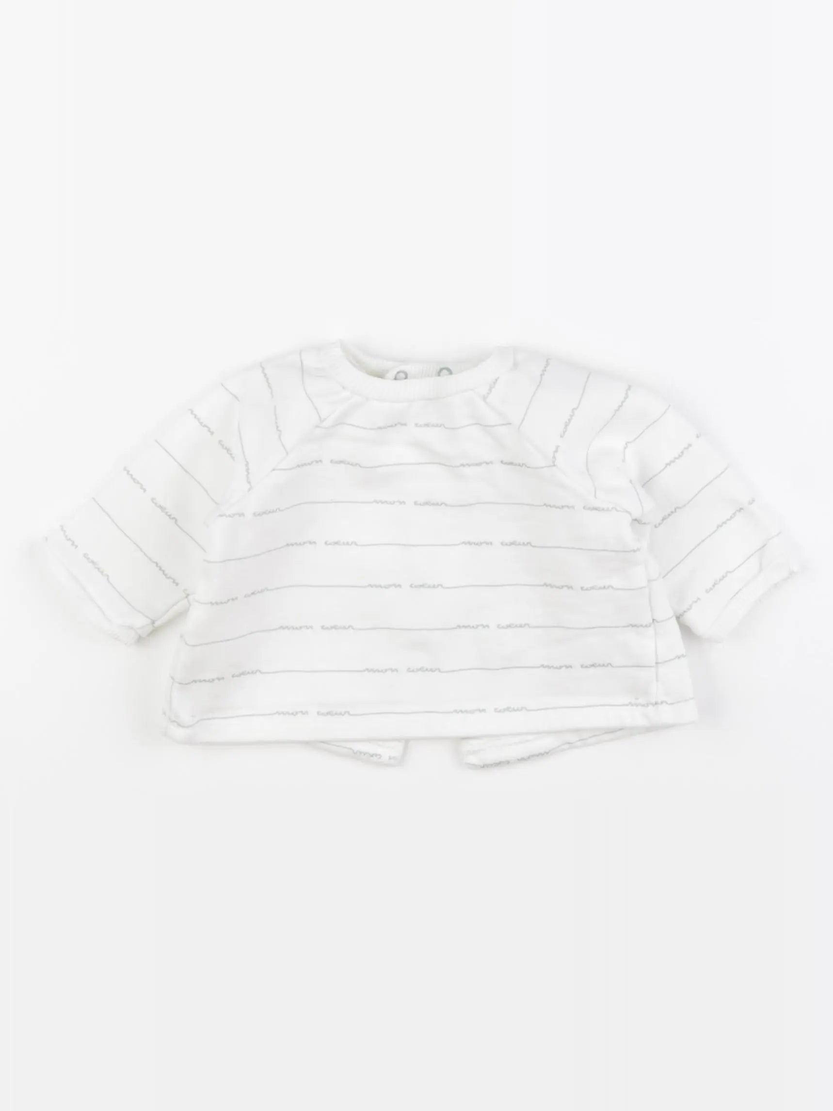 Boutchou - sweat blanc, vert - 3 mois