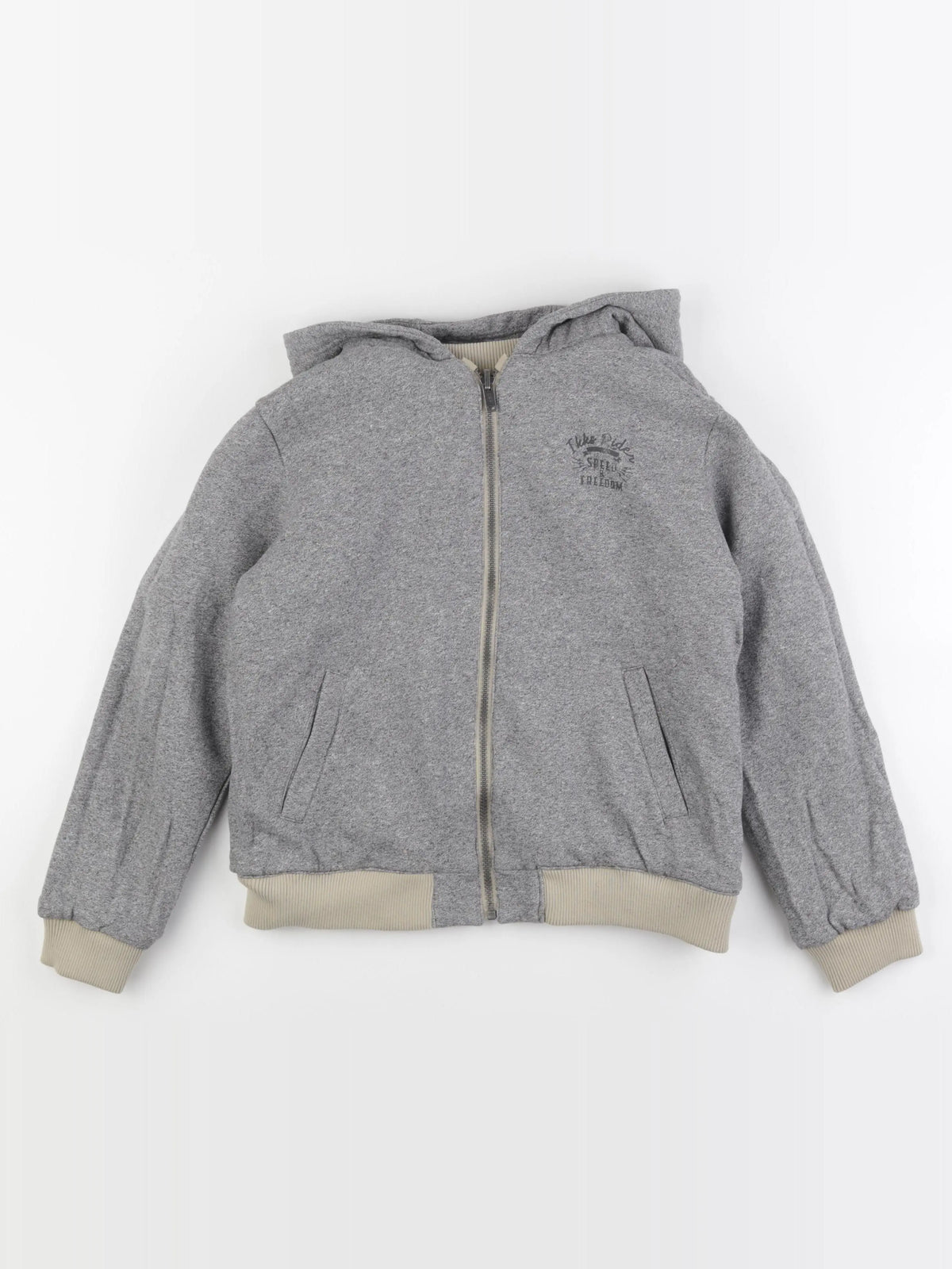 IKKS - veste réversible beige, gris - 12 ans