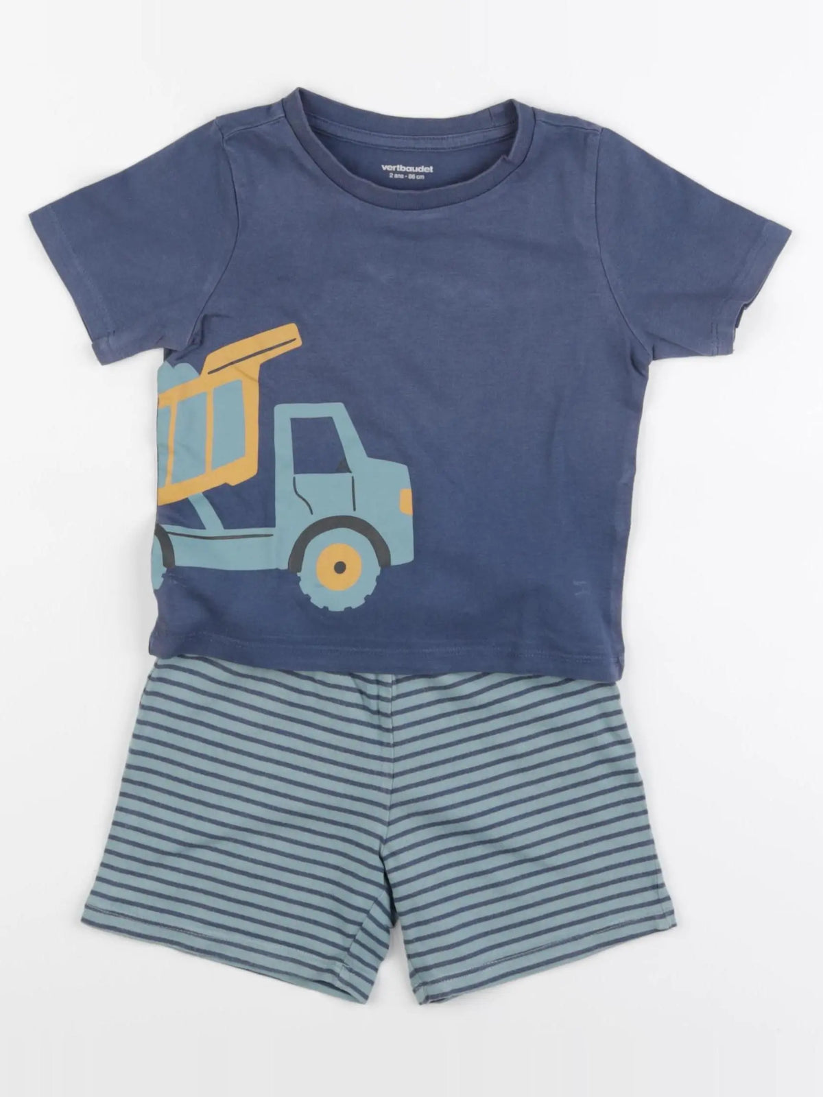 Vertbaudet - pyjama coton bleu - 2 ans