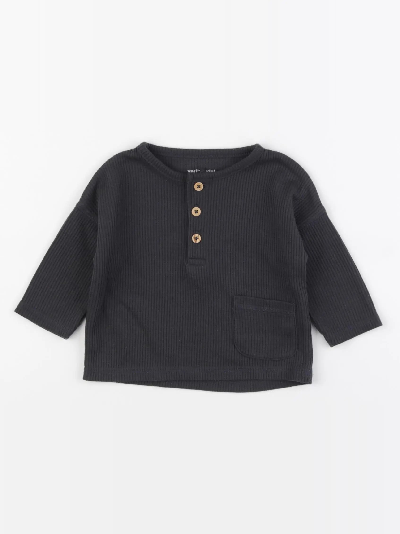 Vertbaudet - tee-shirt noir - 6 mois