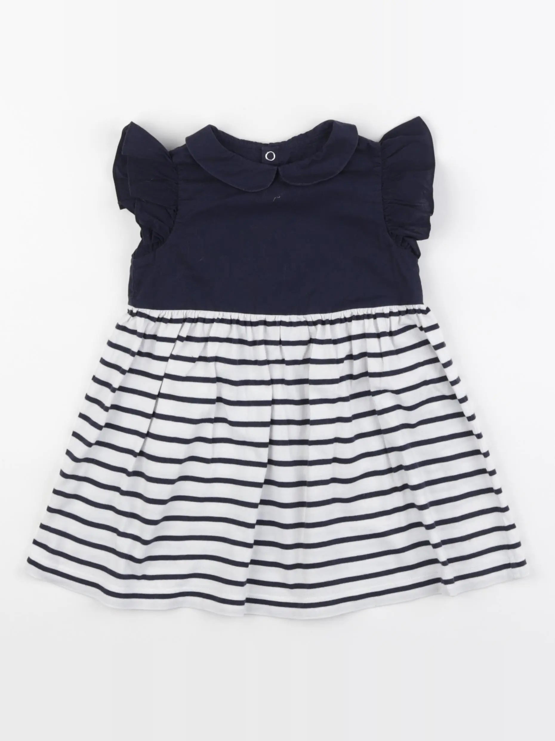 Jacadi - robe blanc, bleu - 24 mois