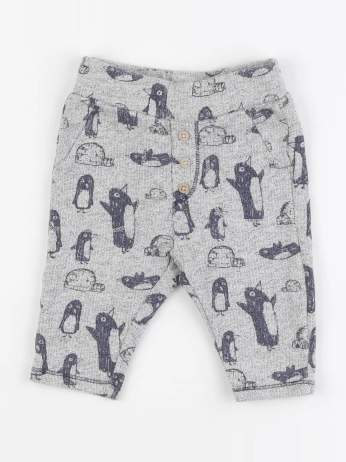 Zara - pantalon gris, bleu - 3/6 mois