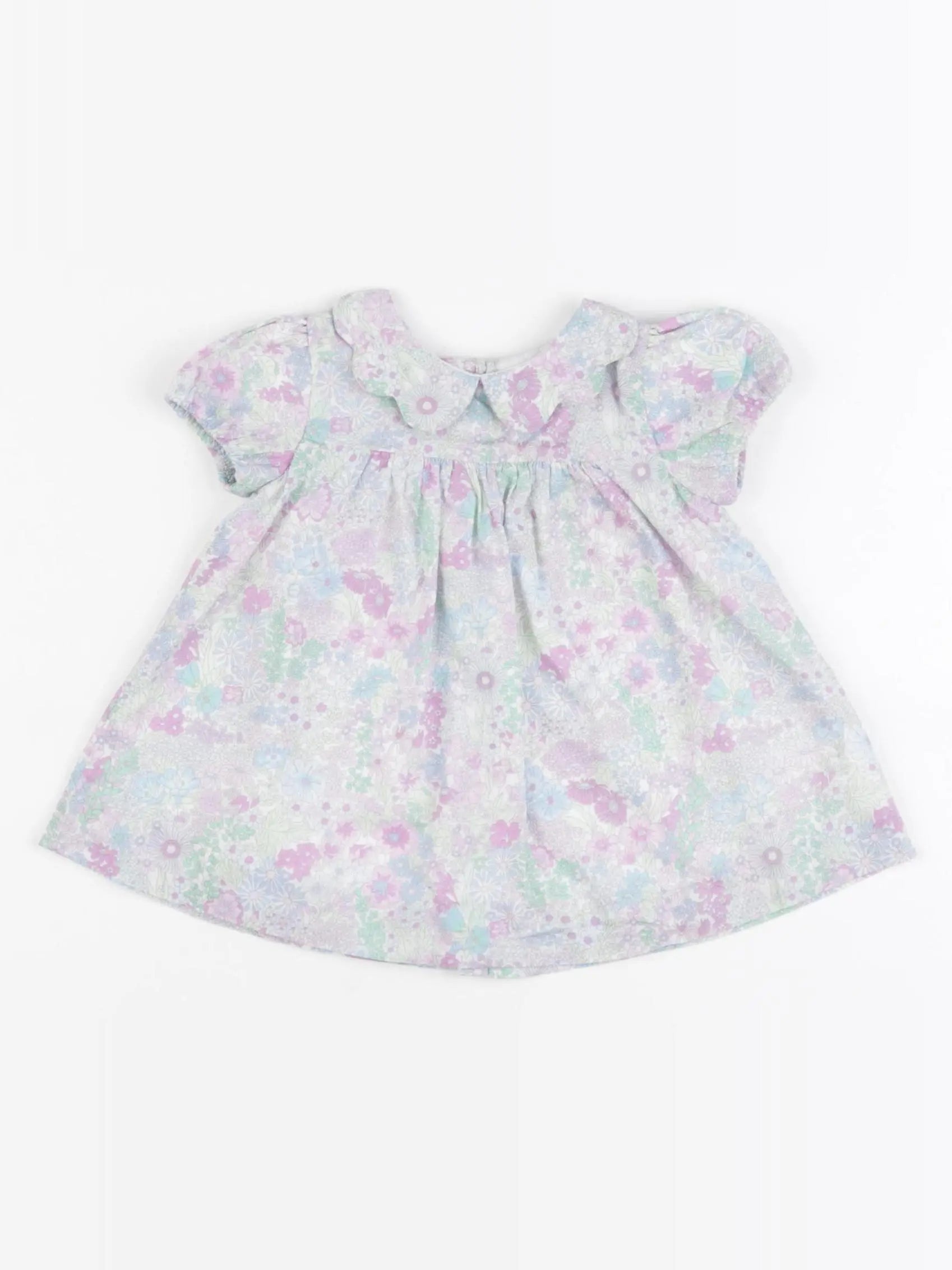 Jacadi - robe liberty bleu, violet - 3 mois