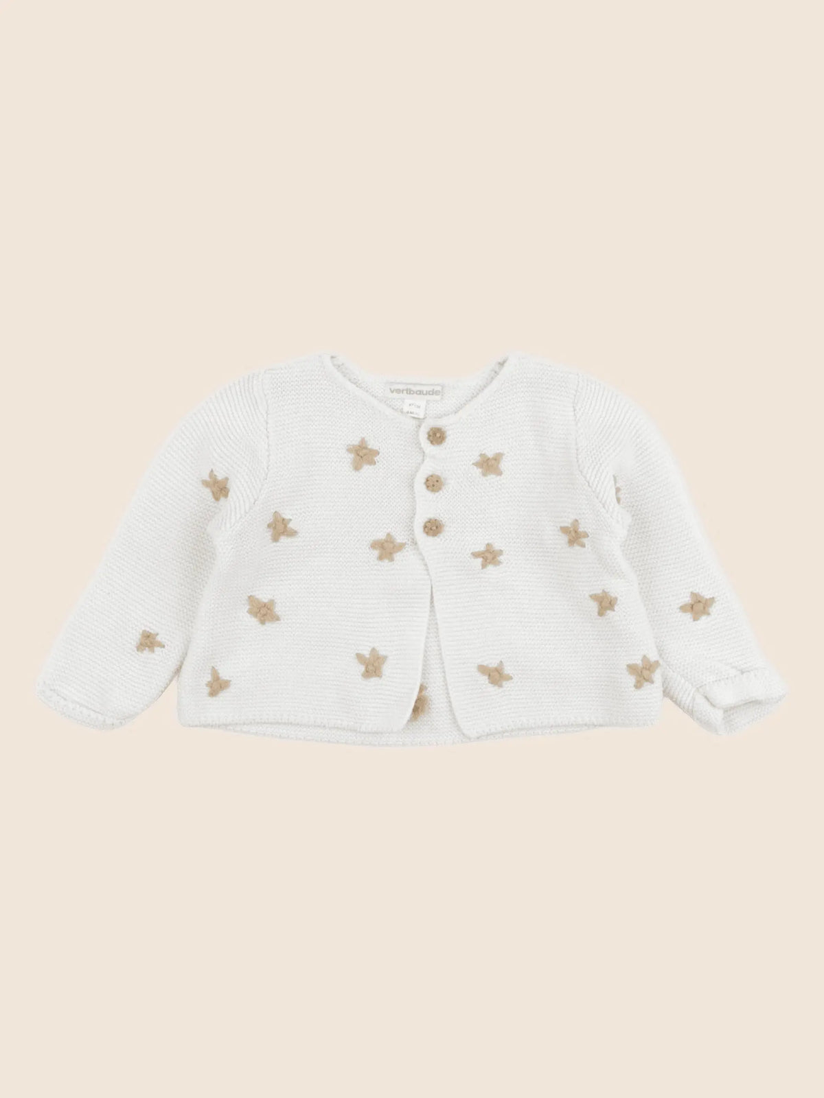 Vertbaudet - gilet beige - 6 mois