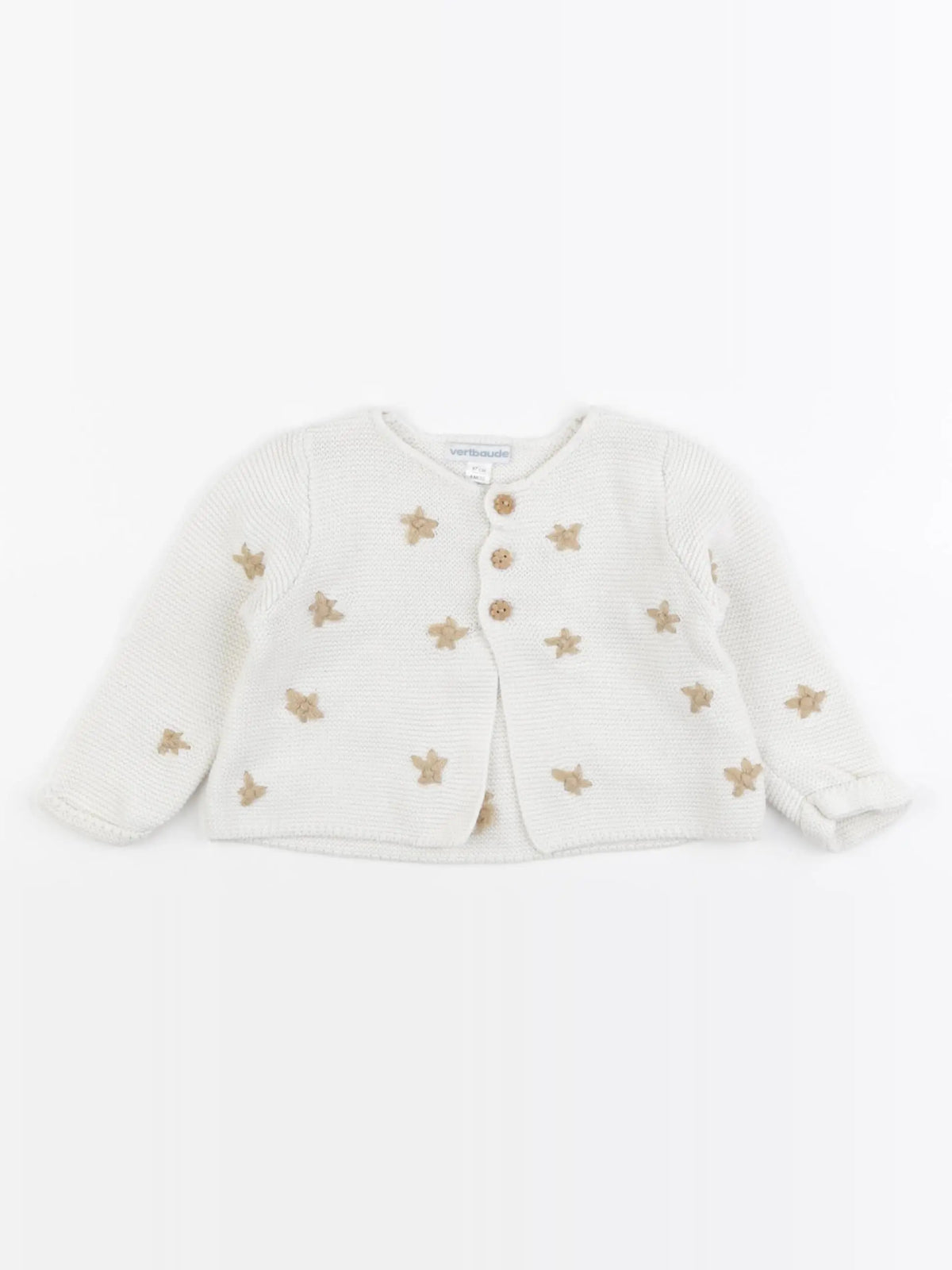 Vertbaudet - gilet beige - 6 mois