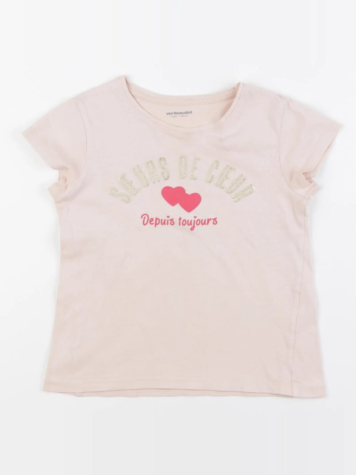 Vertbaudet - tee-shirt rose - 5 ans