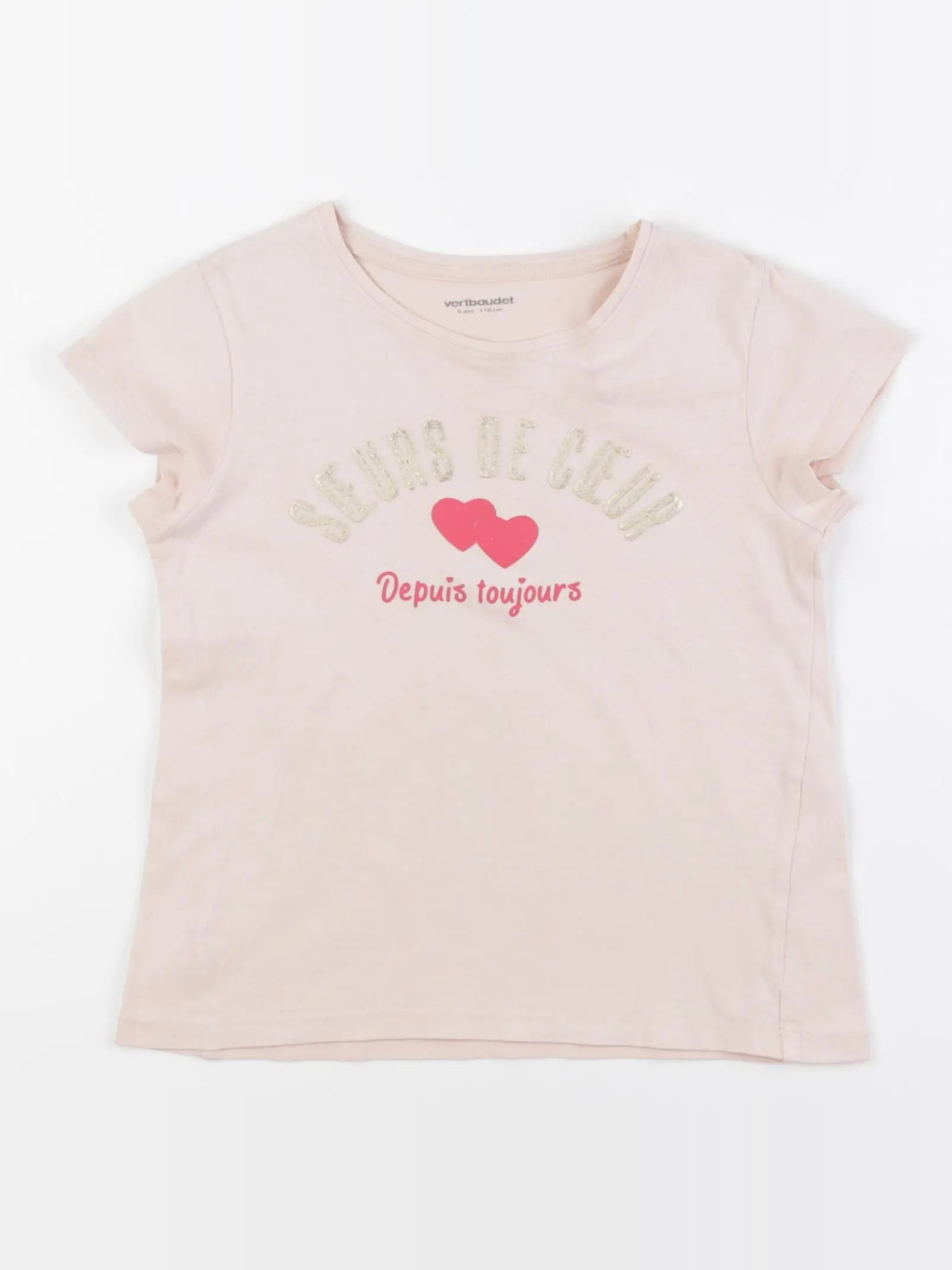 Vertbaudet - tee-shirt rose - 5 ans