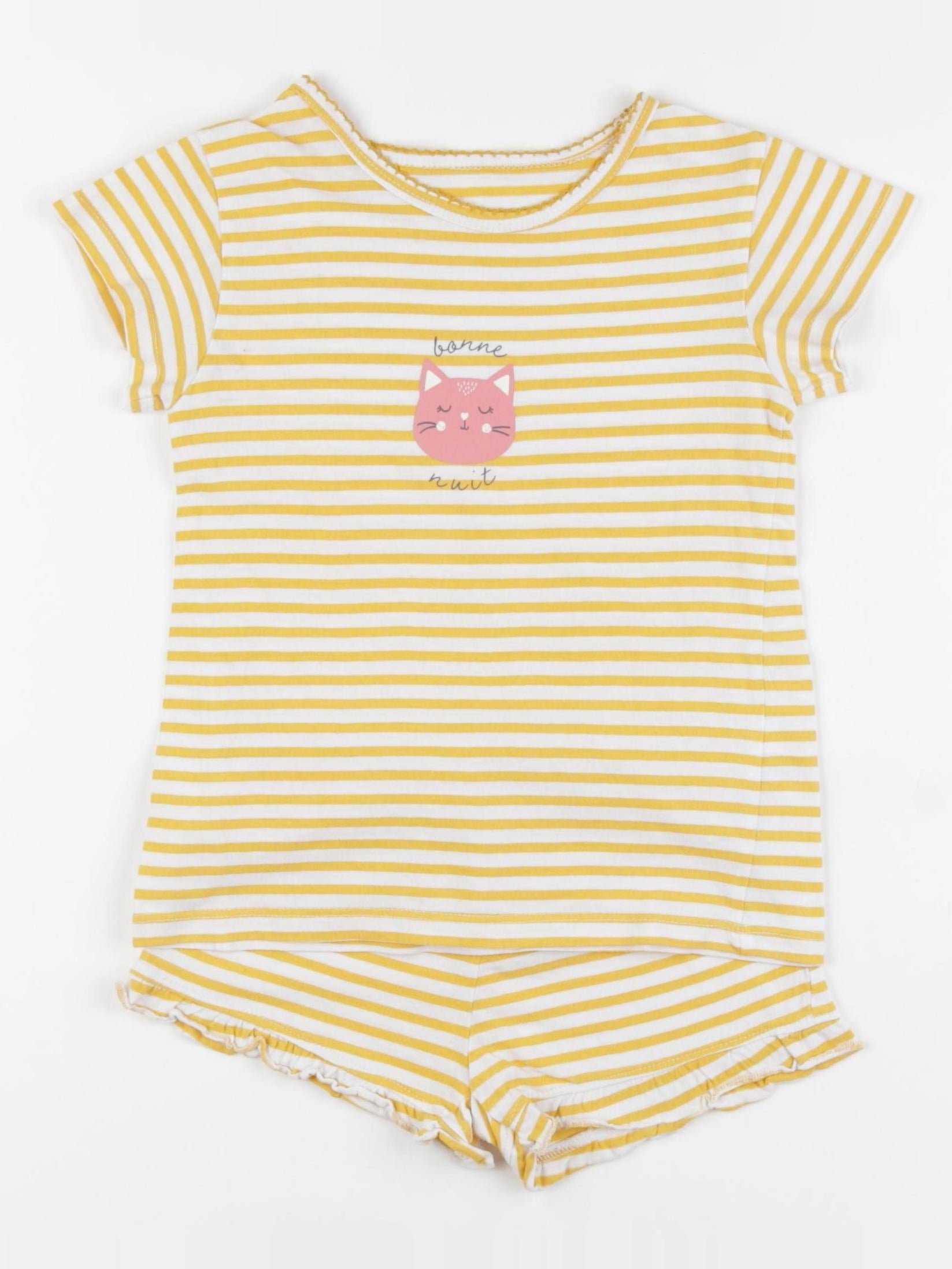 Vertbaudet - pyjama coton jaune - 5 ans