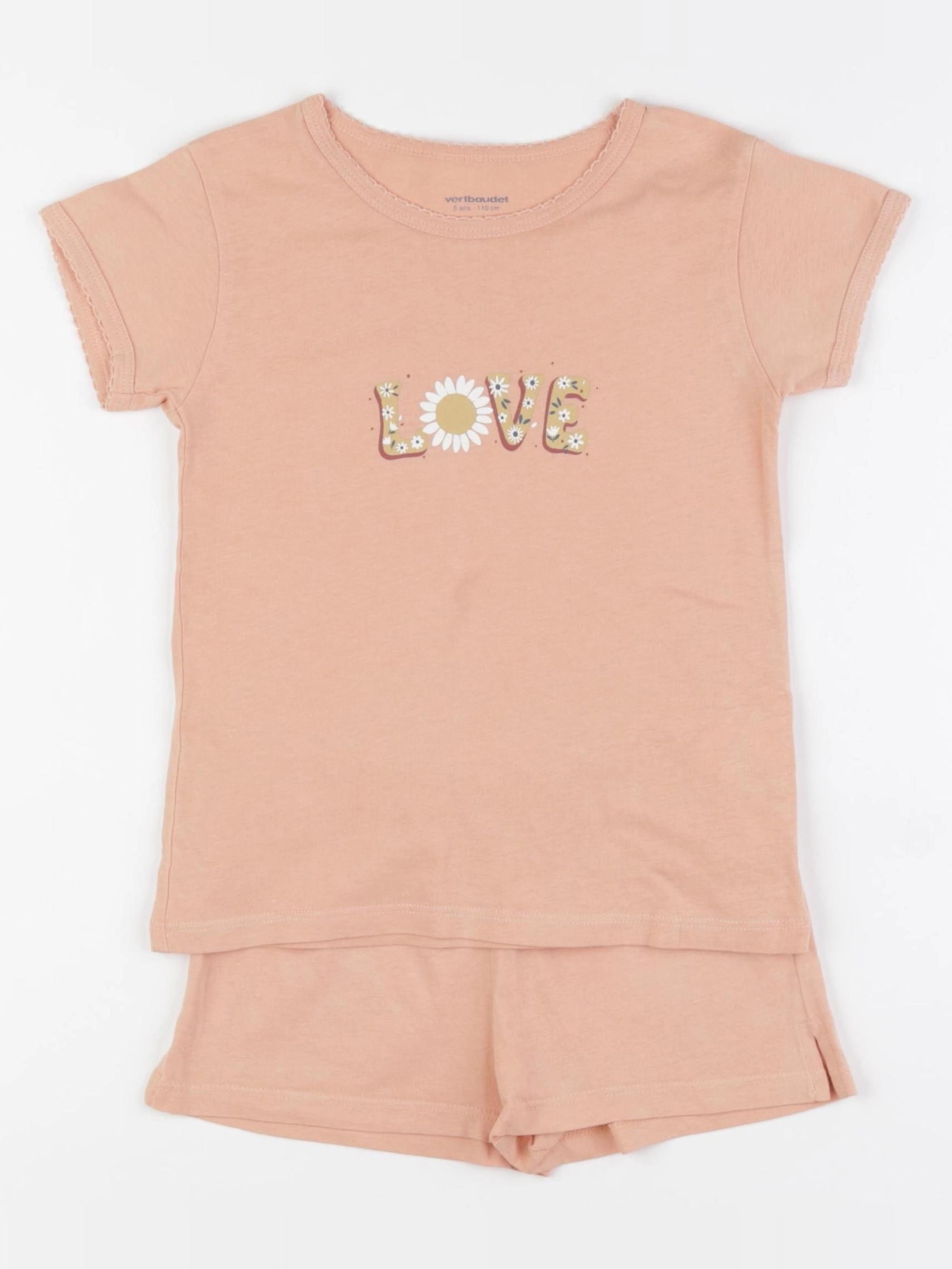 Vertbaudet - pyjama coton orange - 5 ans