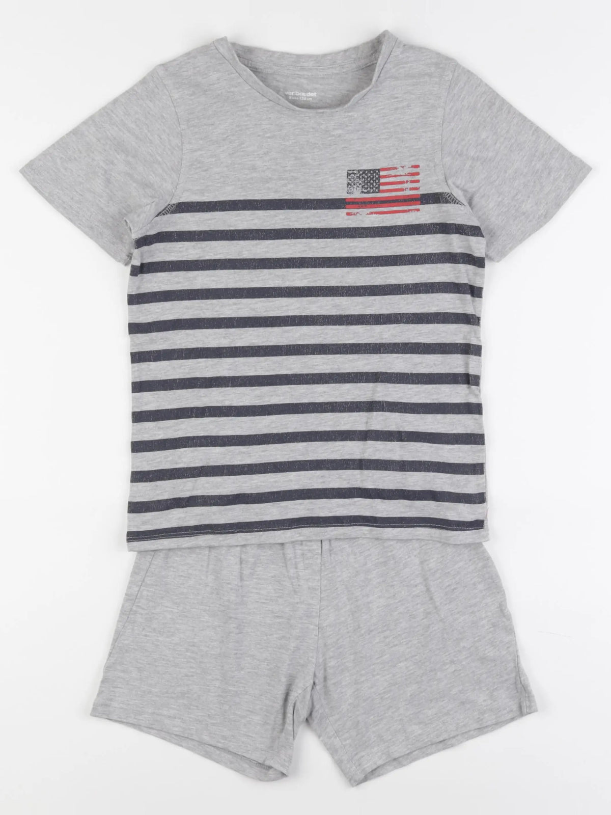 Vertbaudet - pyjama coton bleu, gris - 8 ans