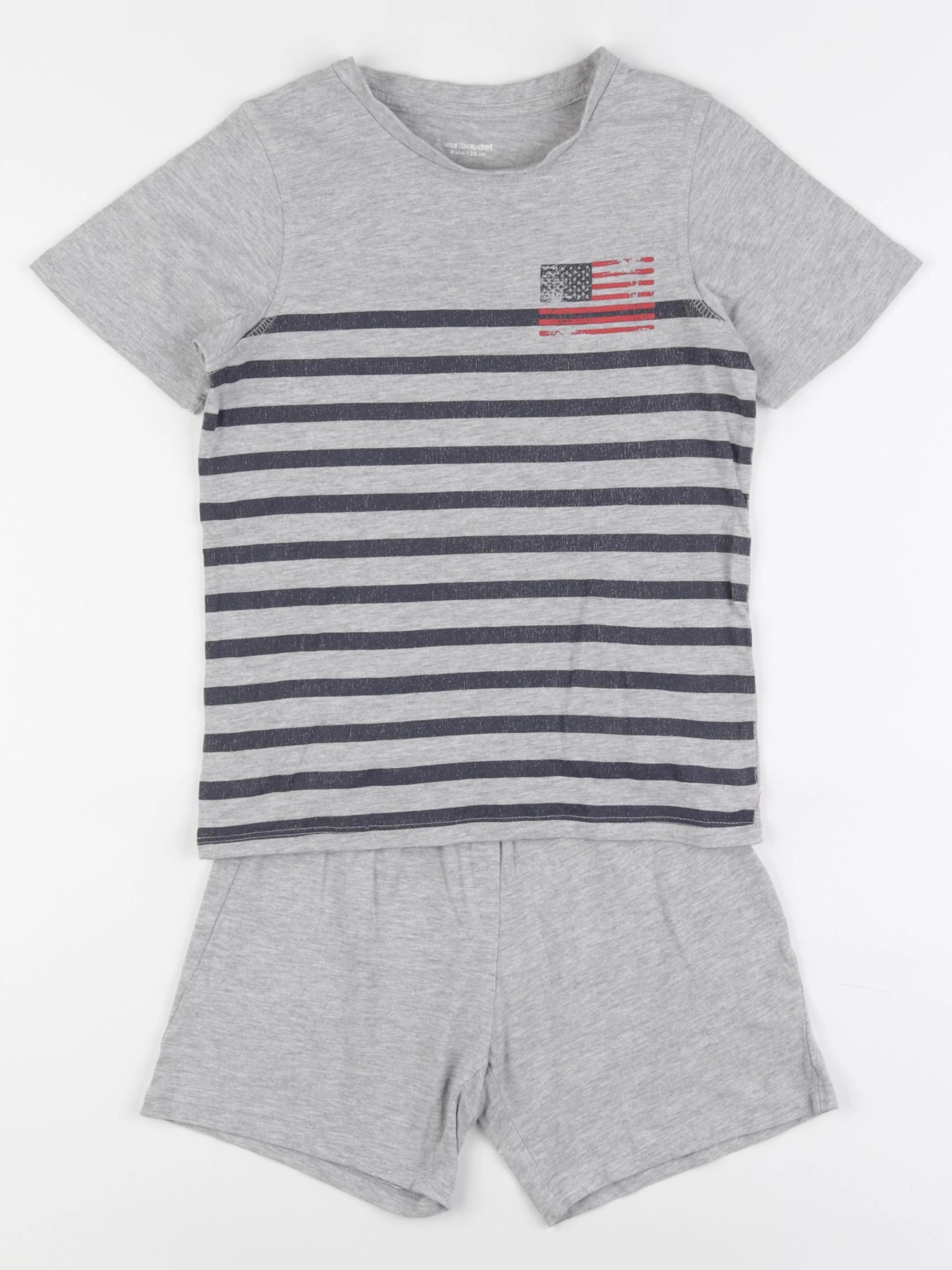 Vertbaudet - pyjama coton bleu, gris - 8 ans