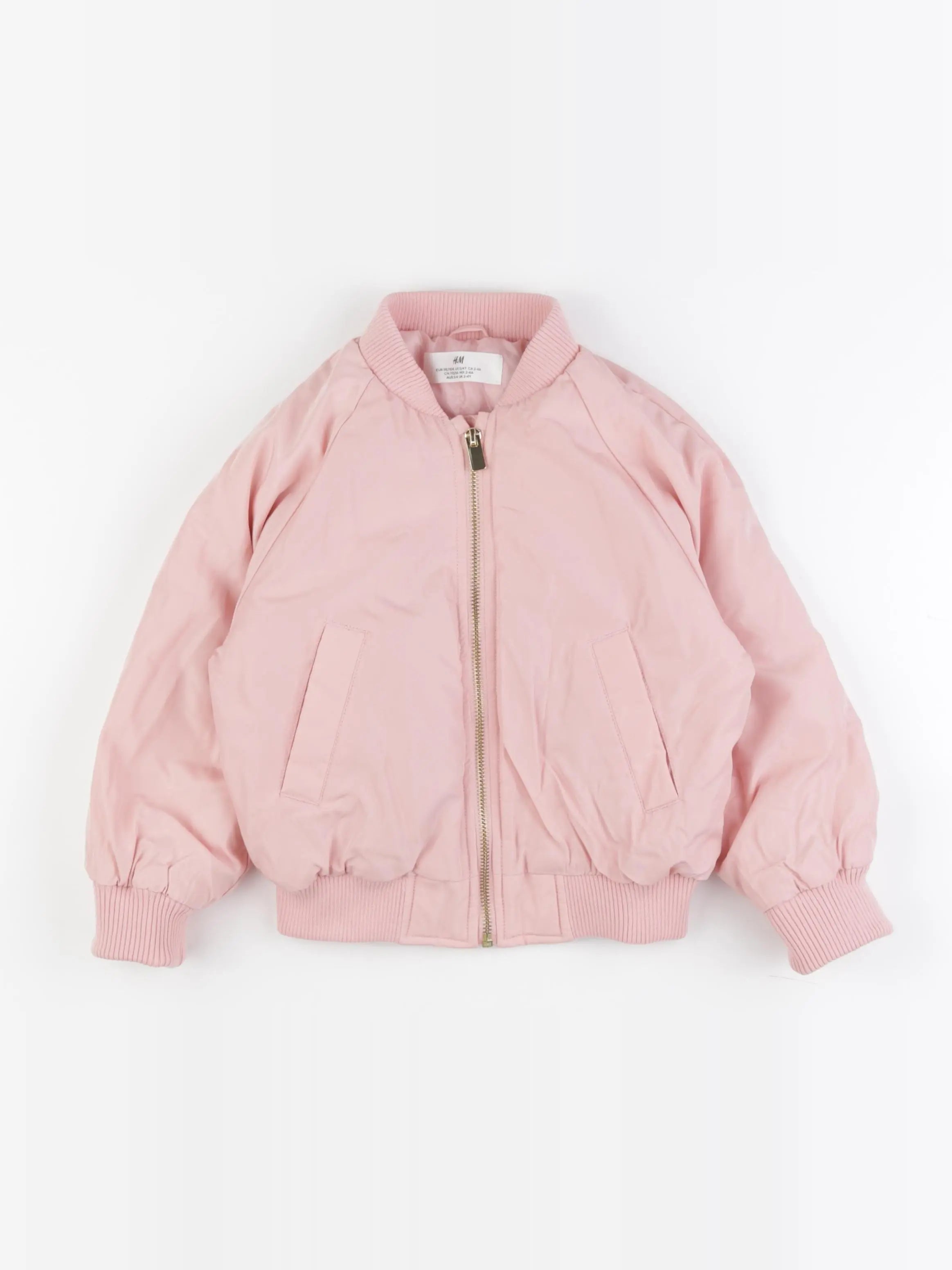 H&M - veste doublé rose - 2/4 ans