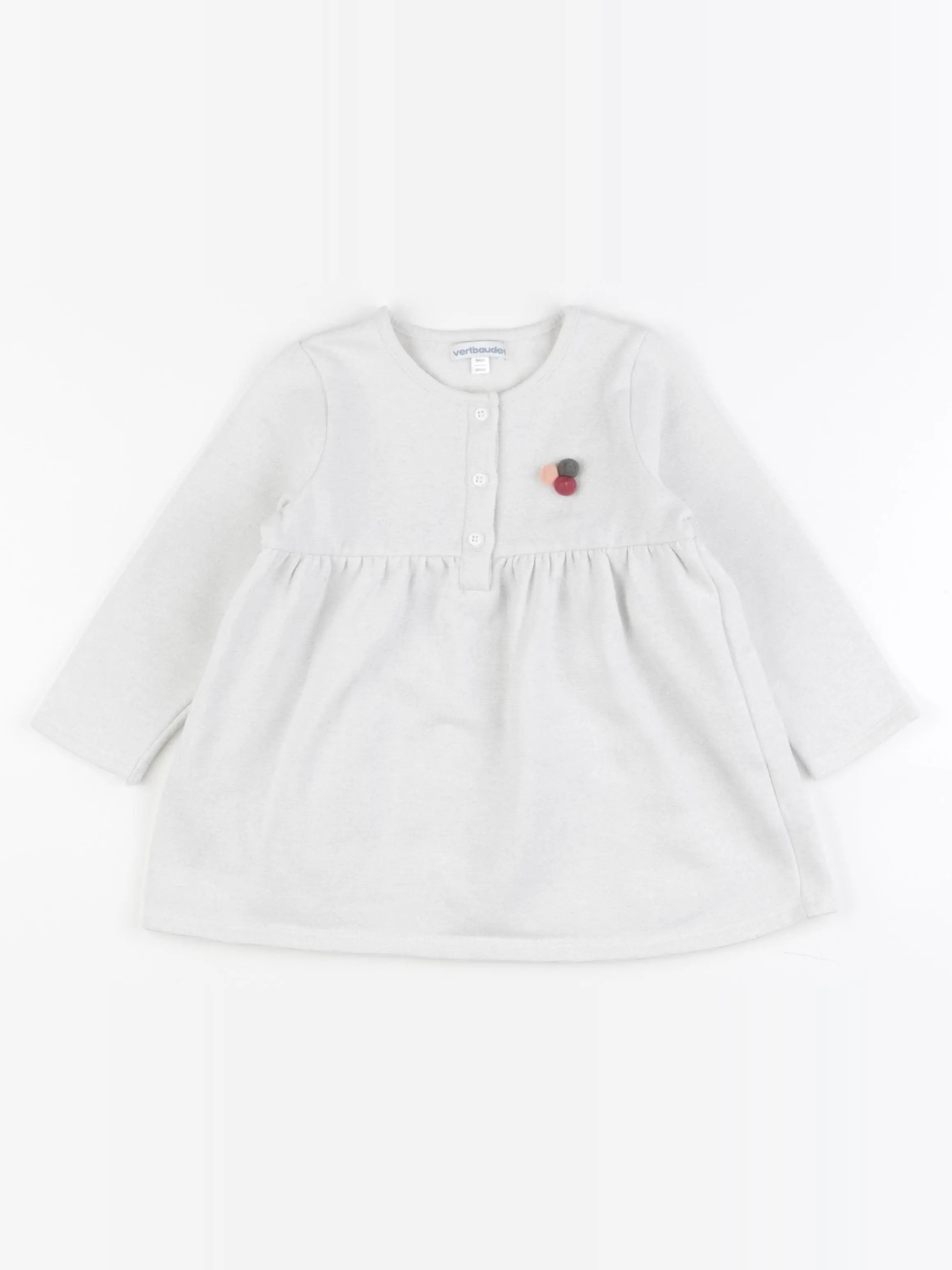 Vertbaudet - robe argent, blanc - 3 ans