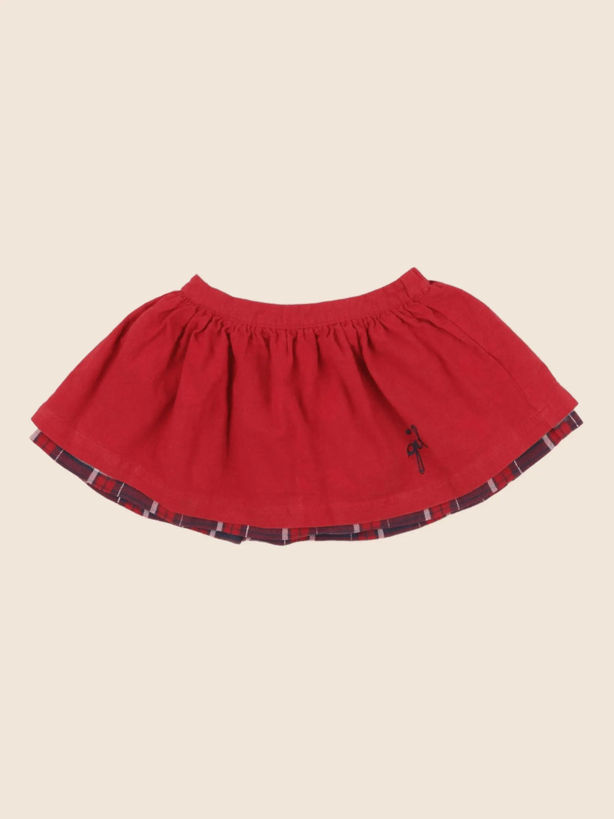 Vertbaudet - jupe réversible rouge - 2 ans