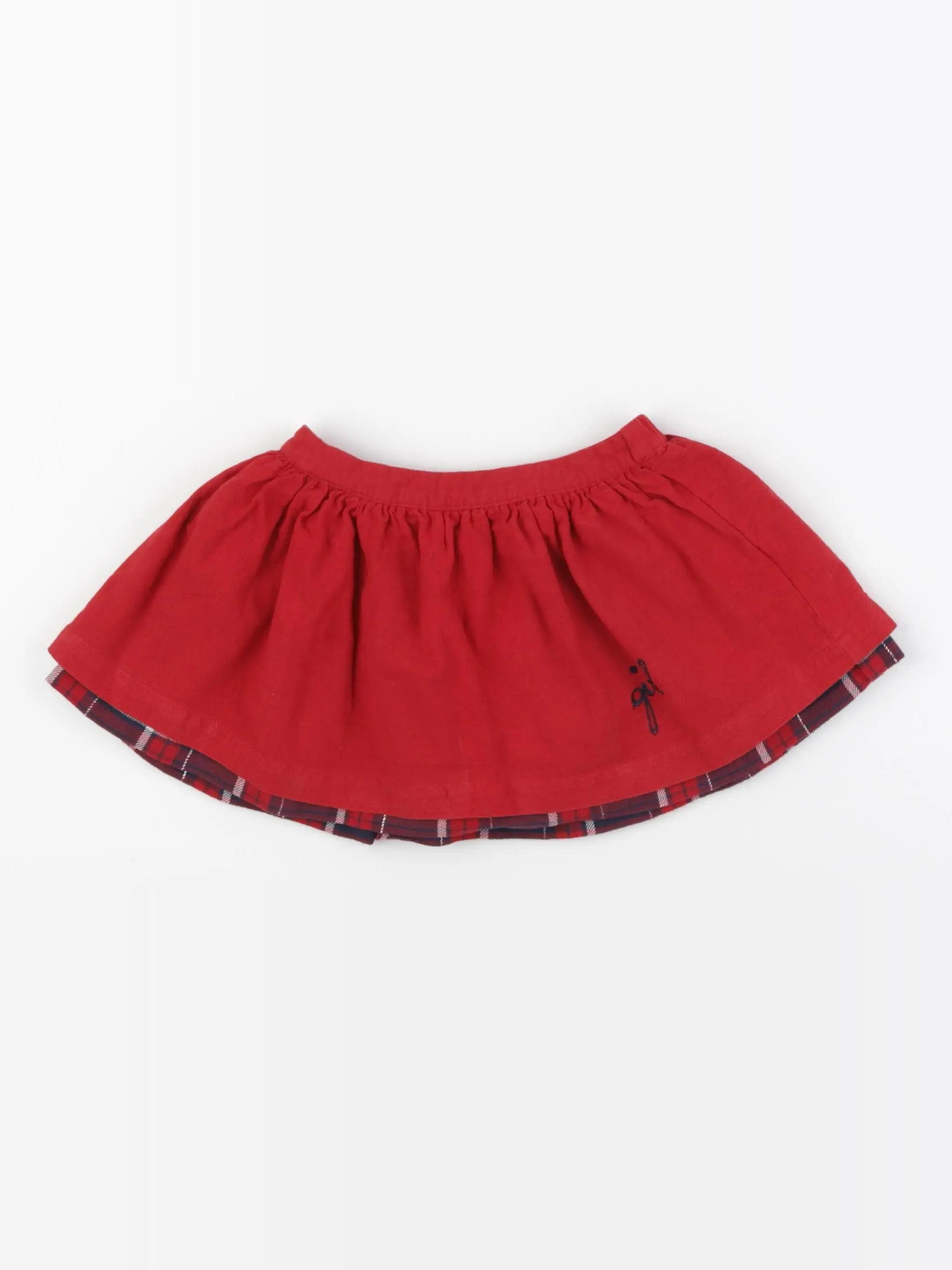 Vertbaudet - jupe réversible rouge - 2 ans