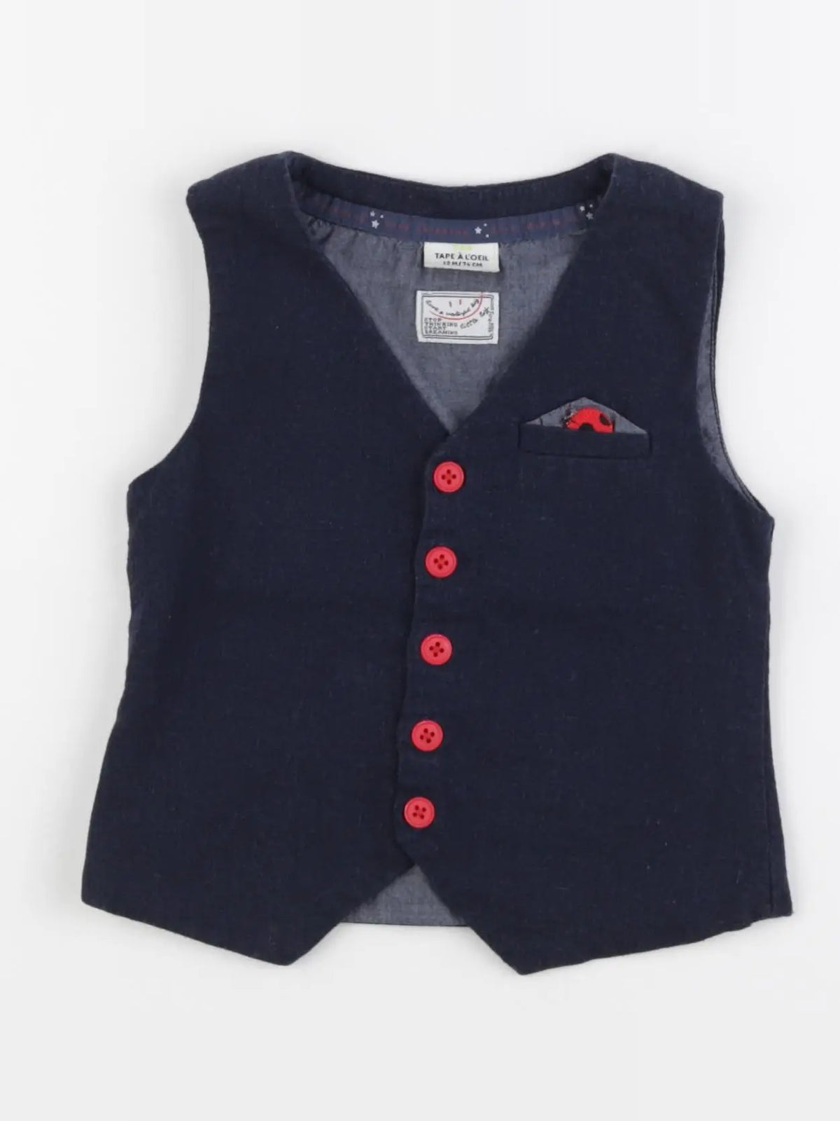 Tape à l'oeil - gilet bleu - 12 mois