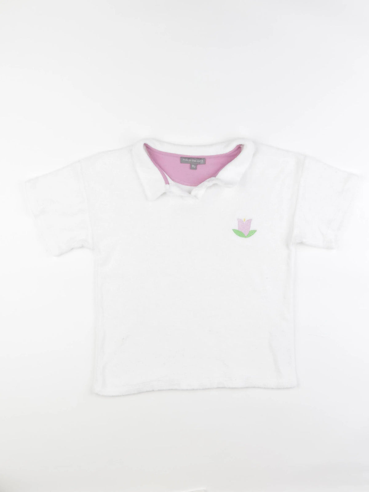 Milk on the rocks - polo blanc - 12 ans