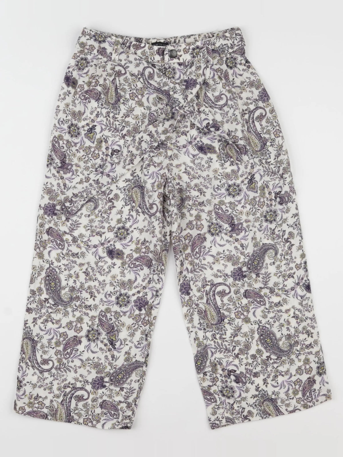 IKKS - pantalon blanc, violet - 7 ans