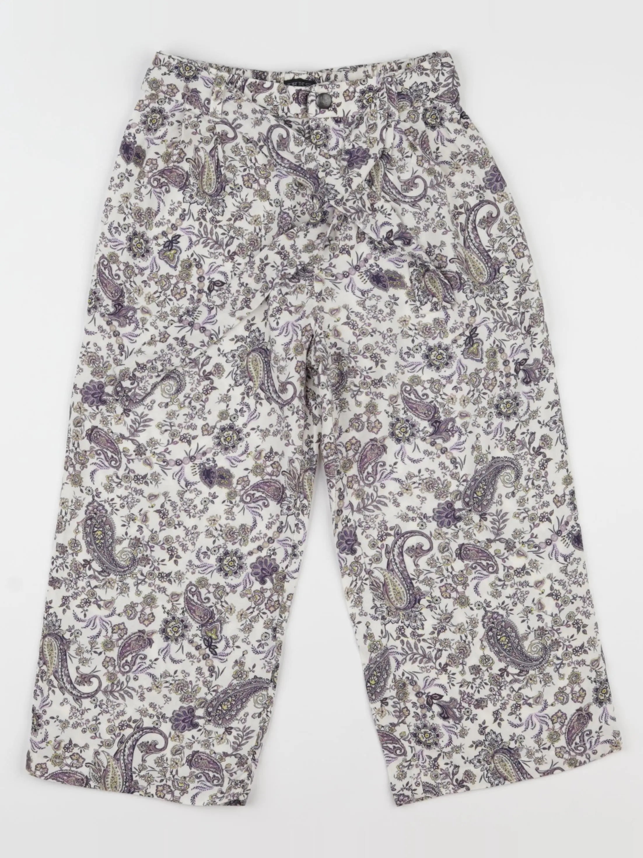 IKKS - pantalon blanc, violet - 7 ans