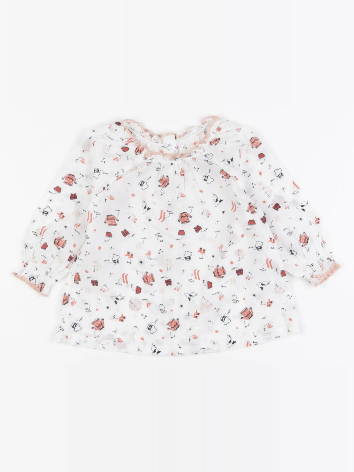 Vertbaudet - blouse blanc - 12 mois