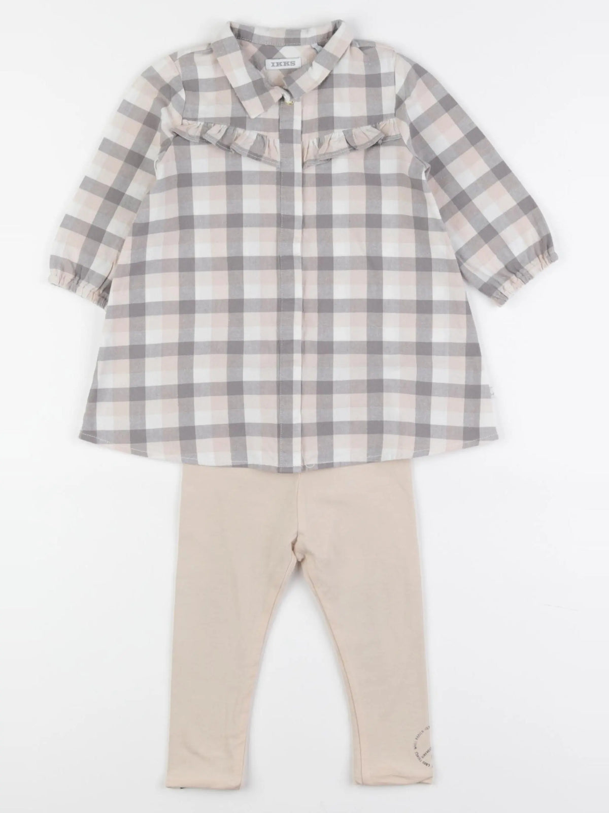 IKKS - ensemble argent, gris, rose - 12 mois