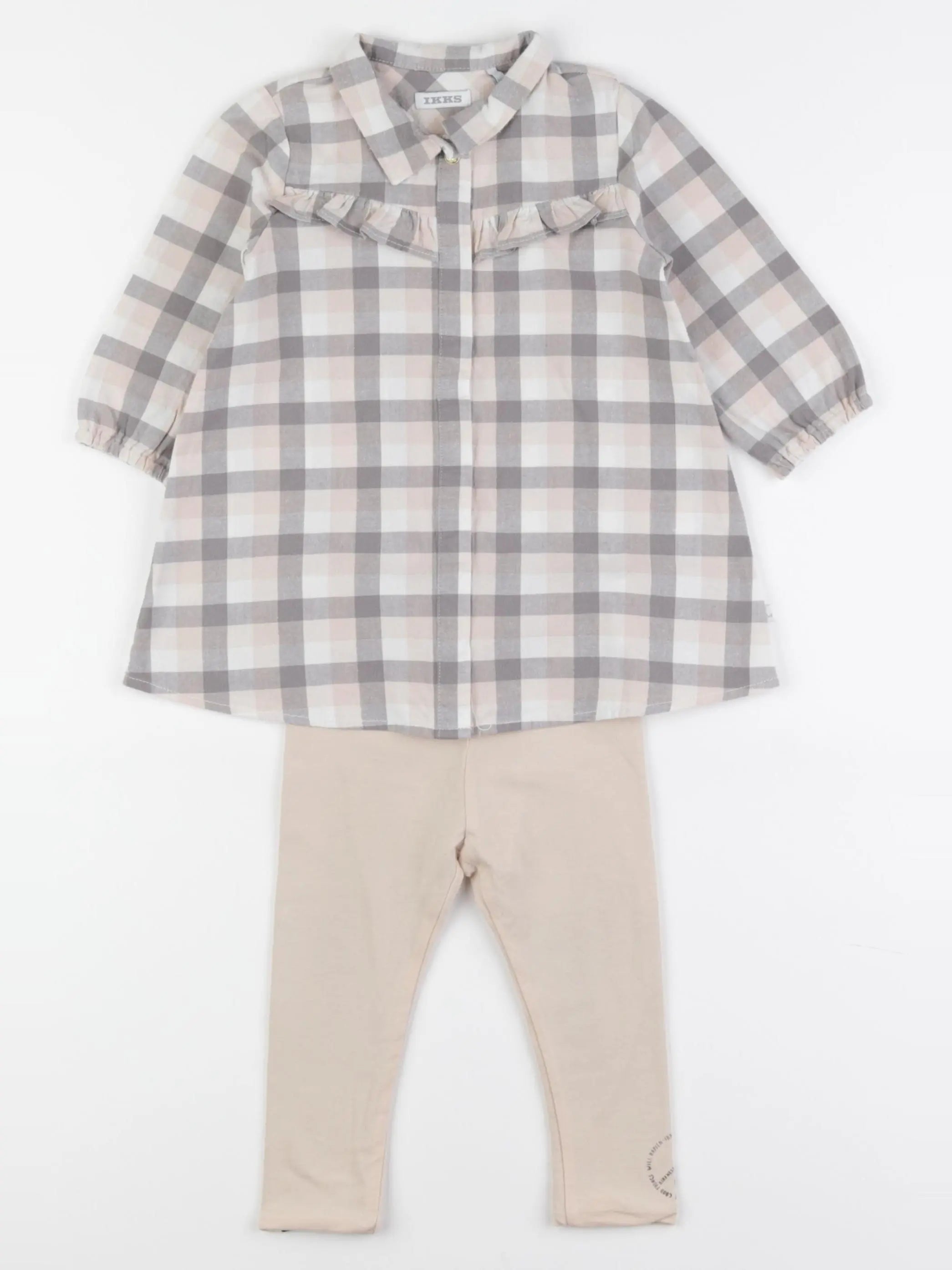 IKKS - ensemble argent, gris, rose - 12 mois