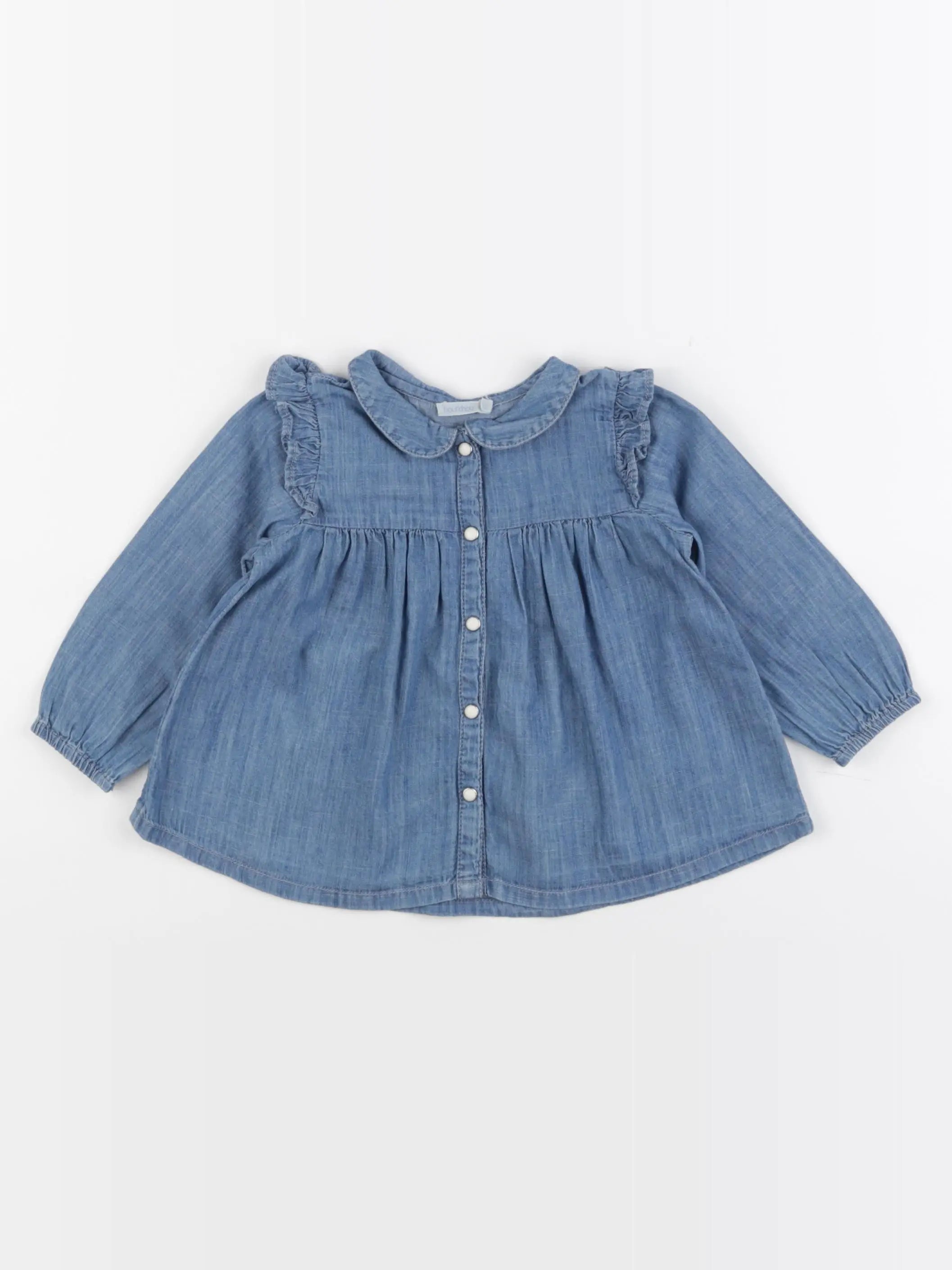 Boutchou - blouse bleu - 12 mois